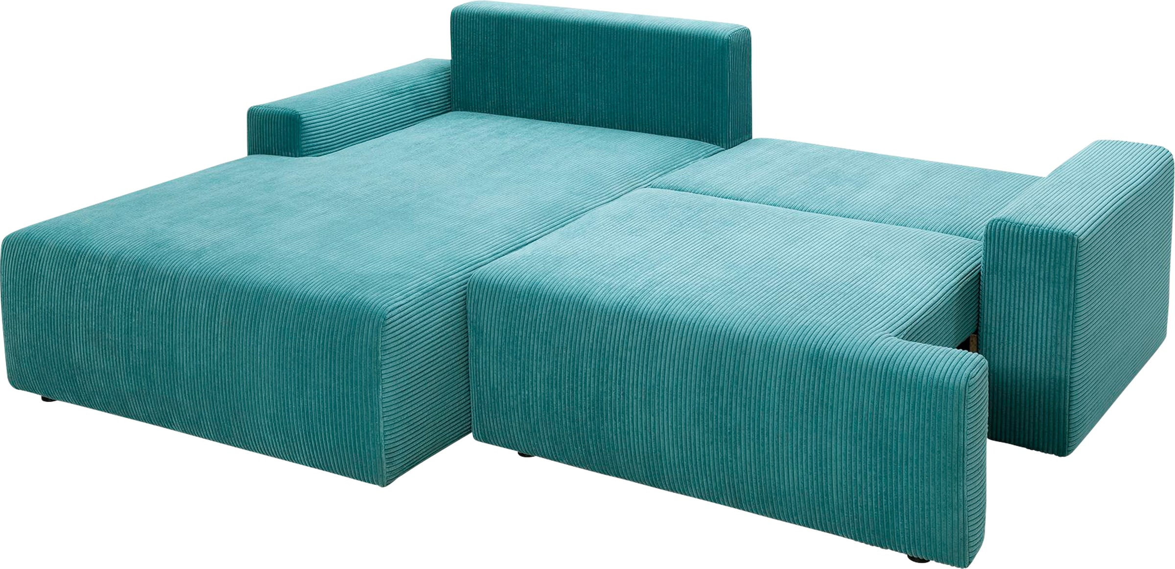 exxpo - sofa fashion Ecksofa »Orinoko, aktuelles Design und hoher Sitzkomfort, L-Form«, inkl. Bettfunktion und Bettkasten, schöne Farben im angesagten Cord