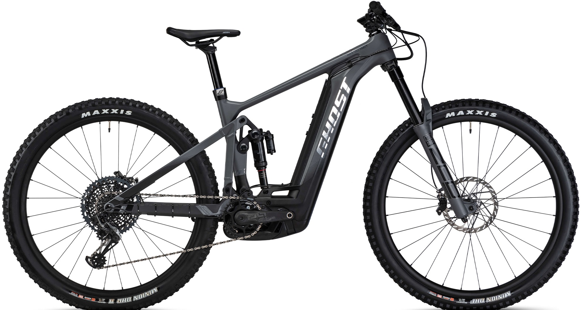 Ghost »E-Riot AM CF Full Party« 12 Gang SRAM X01 Eagle Schaltwerk Kettenschaltung Mittelmotor 250 W Pedelec in grau, Gr�öße 29 Zoll (73,66 cm)