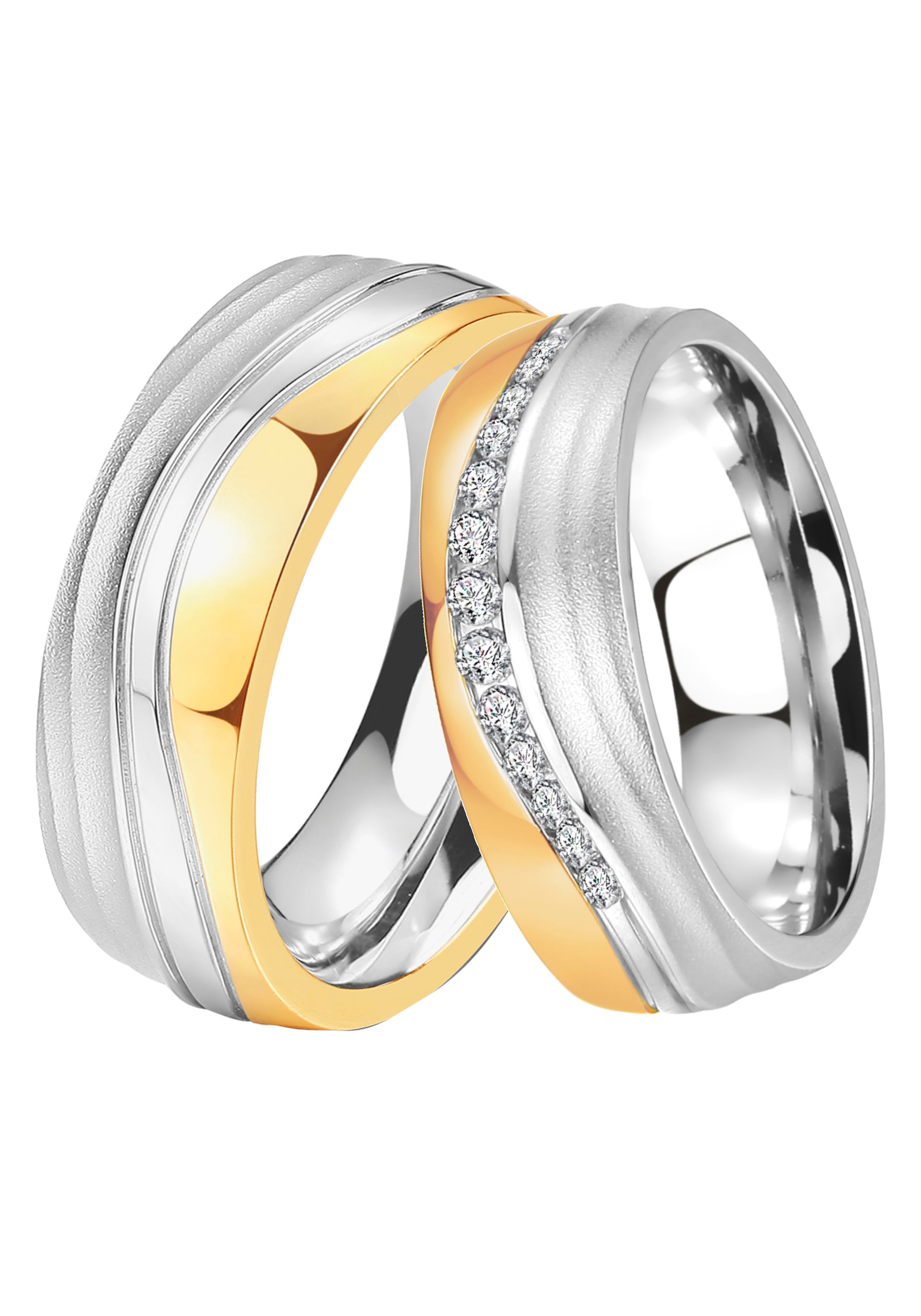 DOOSTI Trauring »Schmuck Geschenk Edelstahl Trauring Ehering Partnerring LIEBE«, wahlweise mit oder ohne Zirkonia