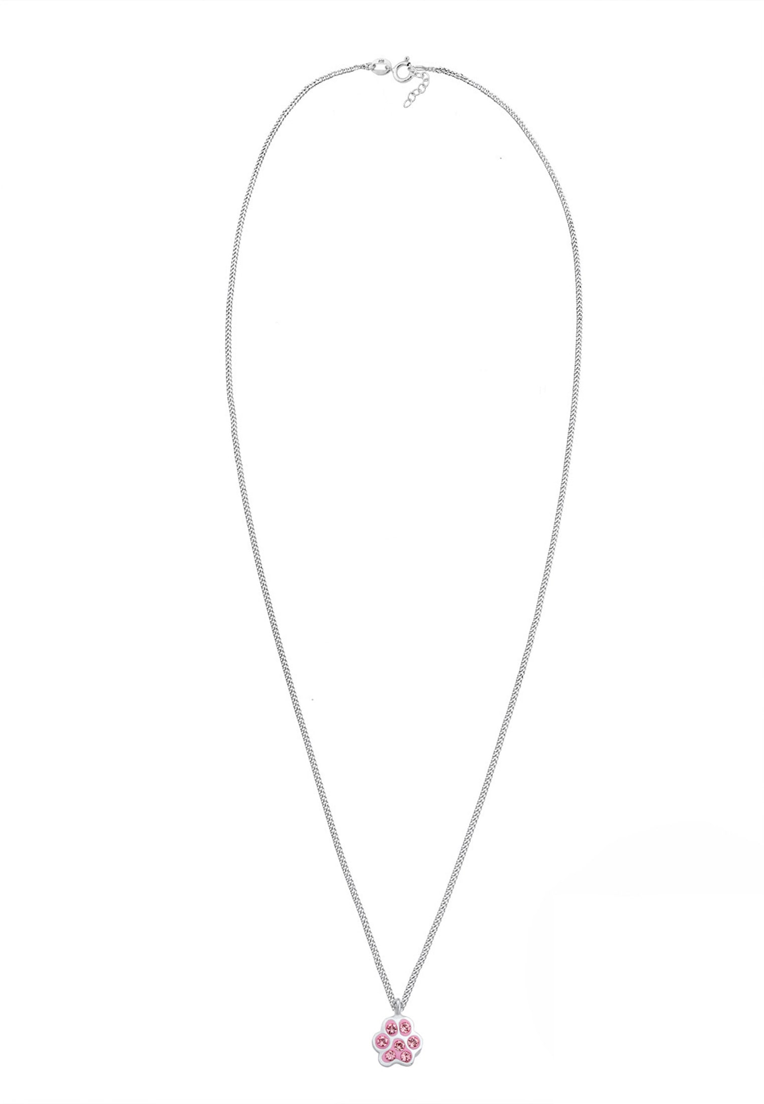 Elli Kette ohne Anhänger »Halskette Pfote Glas Kristalle Rose 925 Sterling Silber«