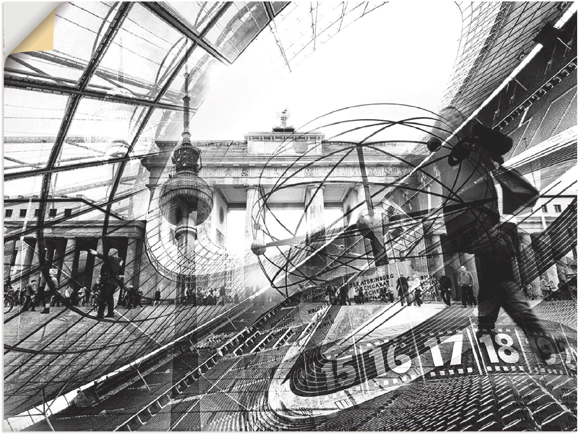 Artland Wandbild »Berlin Skyline I«, Deutschland, (1 St.), in vielen Größen & Produktarten -Leinwandbild, Poster, Wandaufkleber / Wandtattoo auch für Badezimmer geeignet