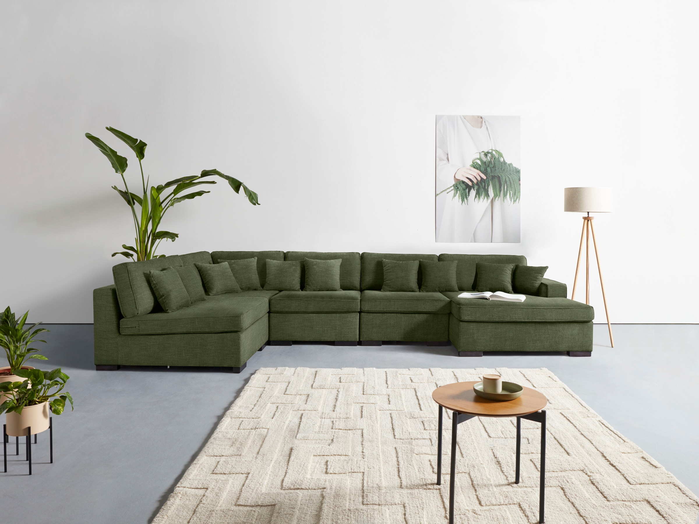 Guido Maria Kretschmer Home&Living Wohnlandschaft »Skara U-Form«, Lounge-Sofa mit Federkernpolsterung, in vielen...