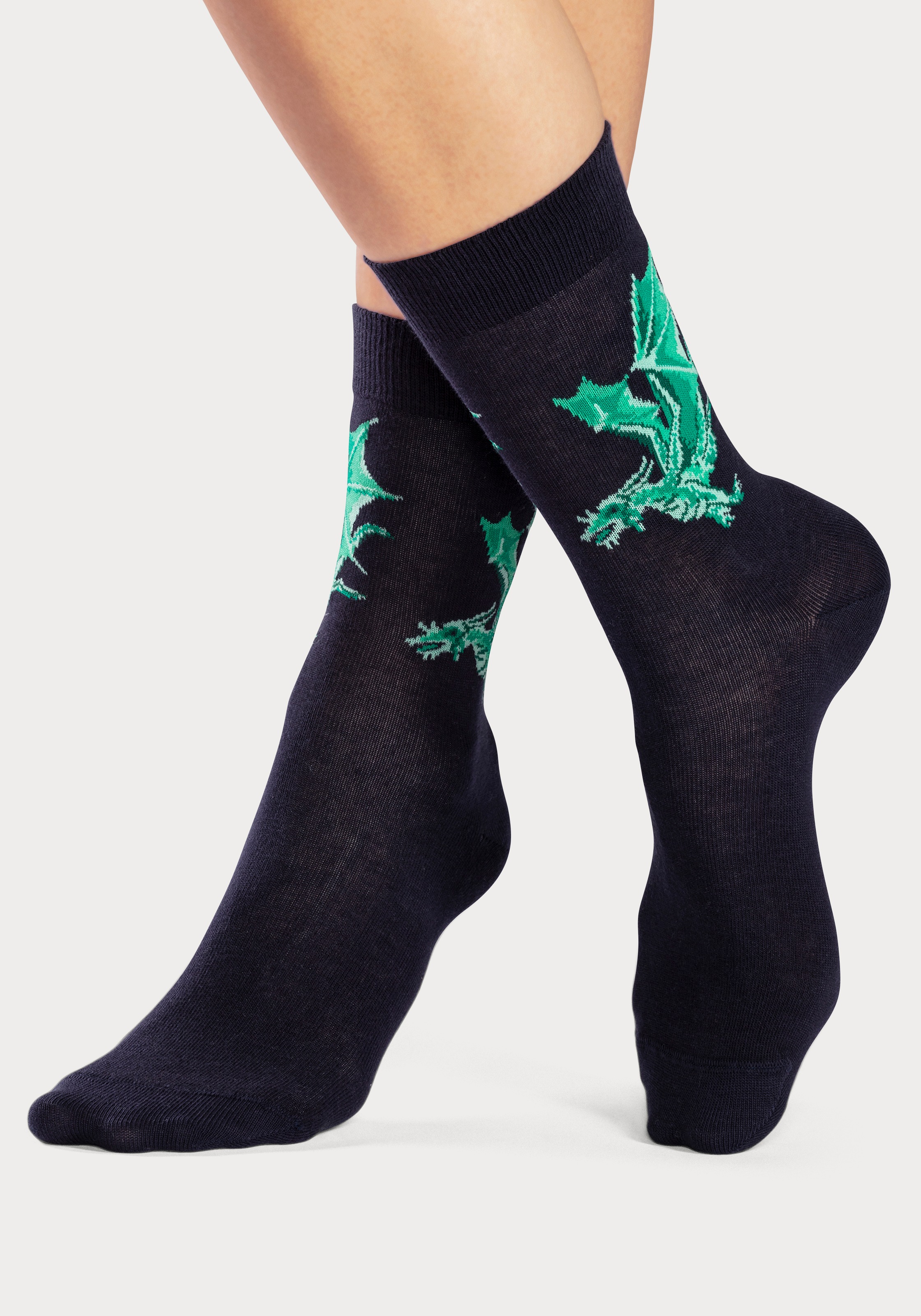 H.I.S Socken, (Packung, 5 Paar), mit unterschiedlichen Drachen Motiven