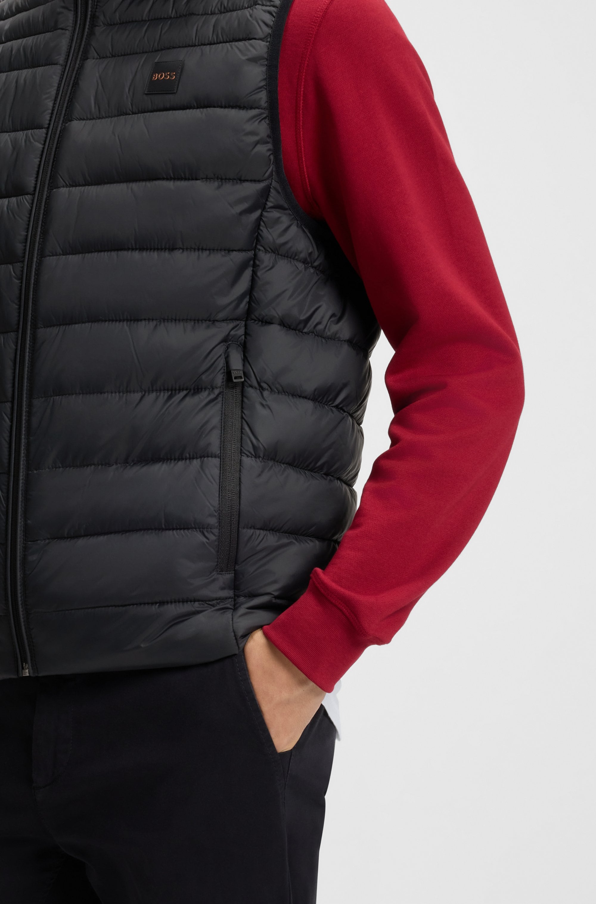 BOSS ORANGE Steppweste »Odeno«, Stehkragen, slim fit, kurze Länge