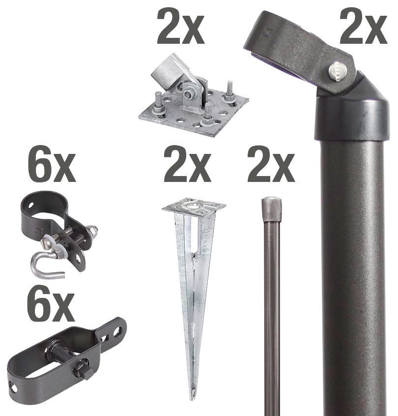 Alberts Eckpfosten, (Set), für Maschendrahthöhe 125 cm, mit Bodenhülse