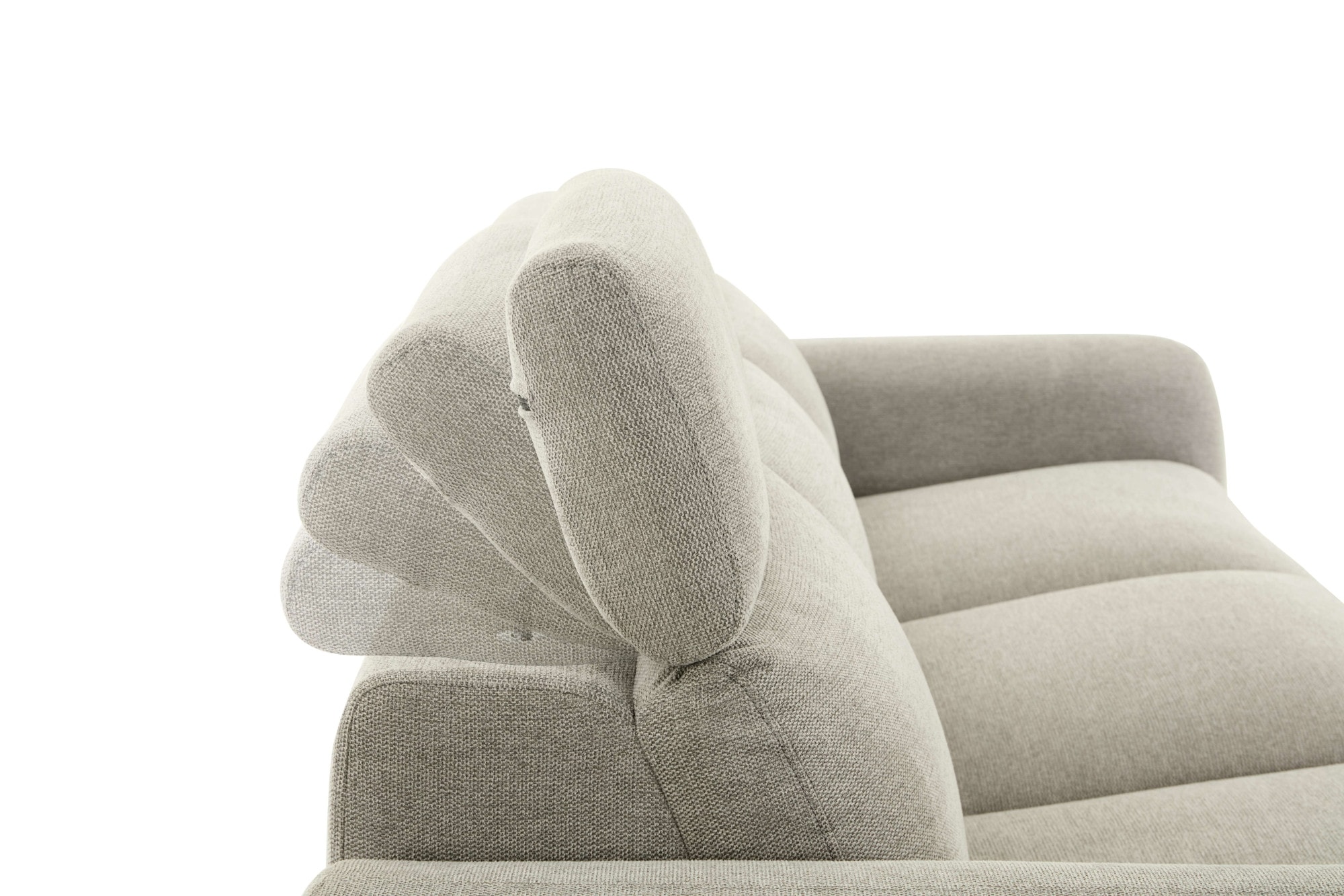 Home affaire Ecksofa »SKAANE Struktur, L-Form, 274 cm, manuelle u. elektrische Funktion,«, rundes Design, Kopfteilverstellung, Federkernpolsterung