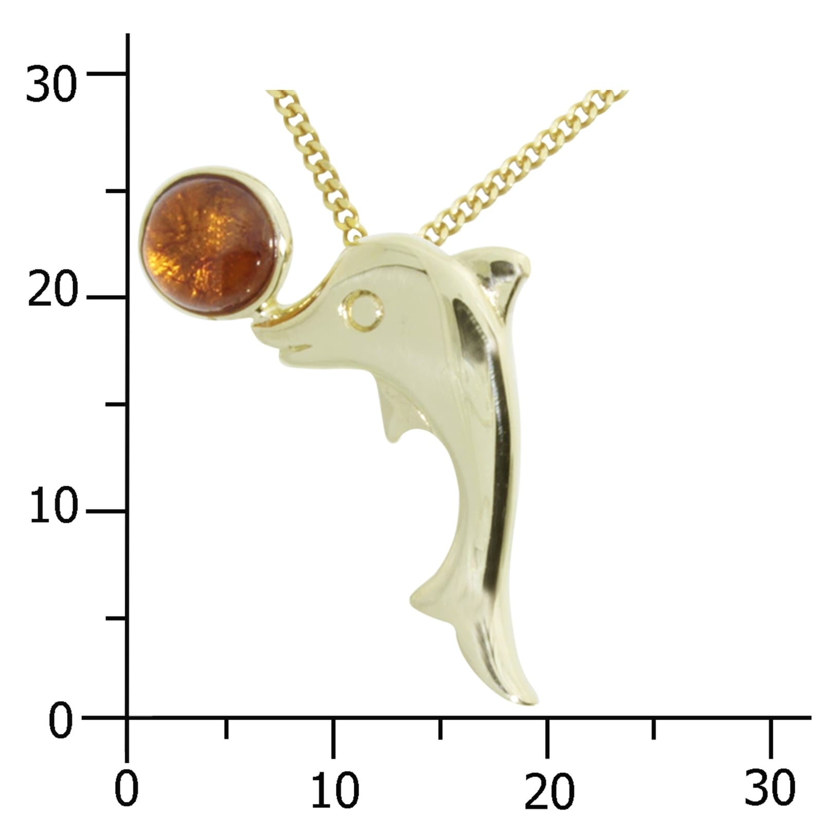 OSTSEE-SCHMUCK Kette und Anhänger Set »- Gleiter-Delphin - Gold 333/000 - Bernstein«