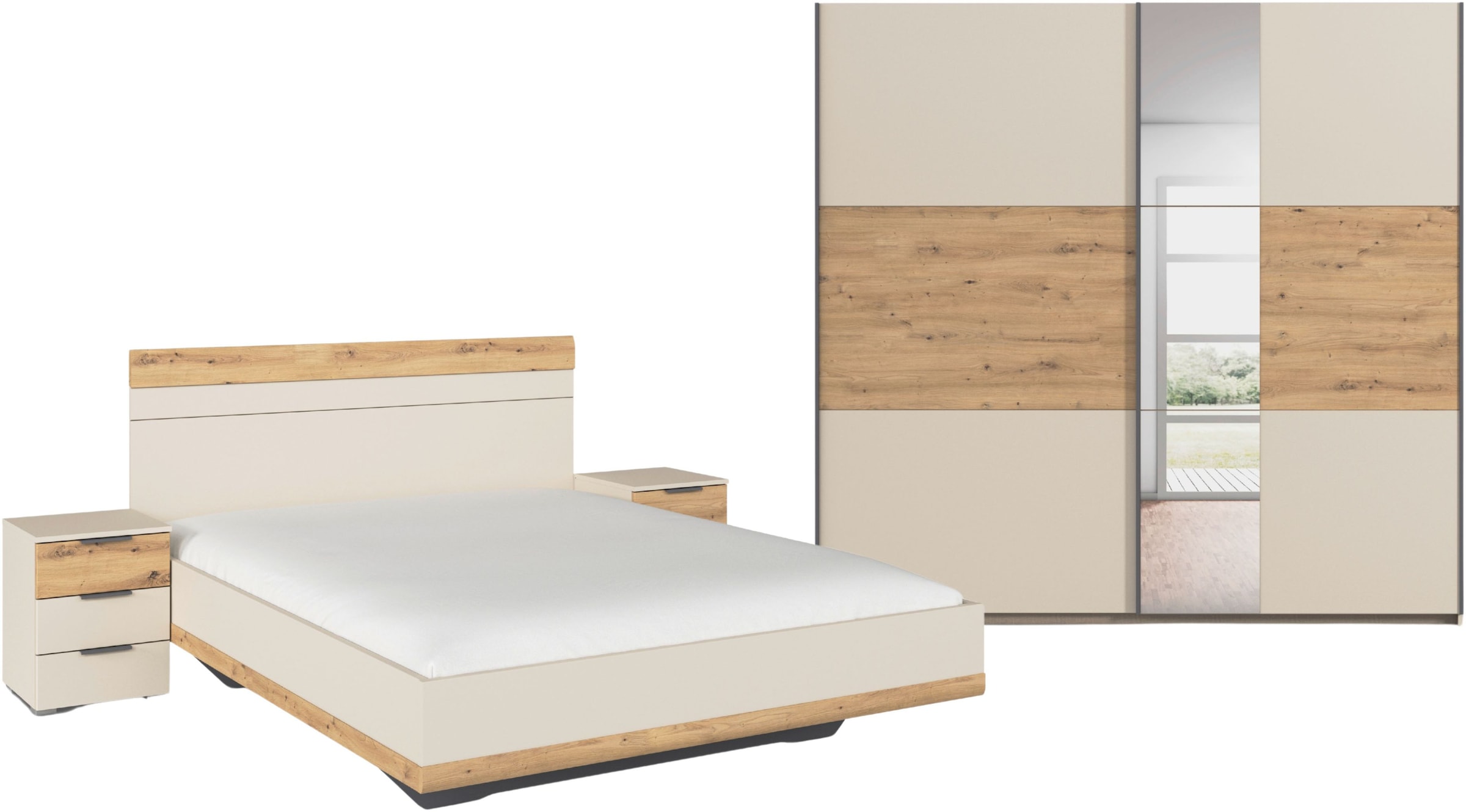 Rauch Schlafzimmer-Set »Komplettschlafzimmer Schlafzimmer Schlafzimmermöbel SAJO« Set, Set: Kleiderschrank mit/ohne Spiegel, Bett in 2 Breiten, 2...