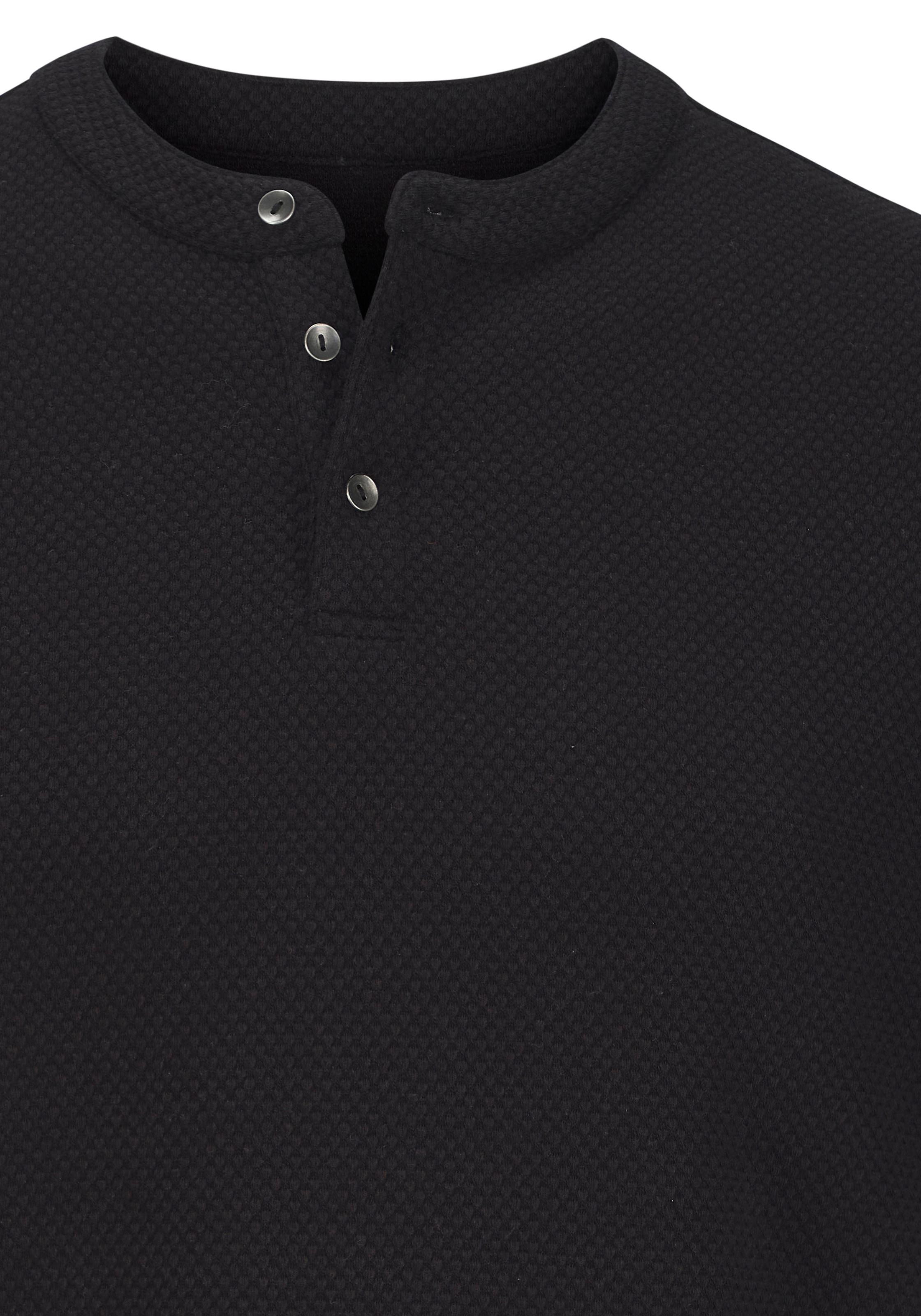 John Devin T-Shirt »Kurzarm-Poloshirt aus Struktur-Qualität« mit modischem Stehkragen und Knopfleiste