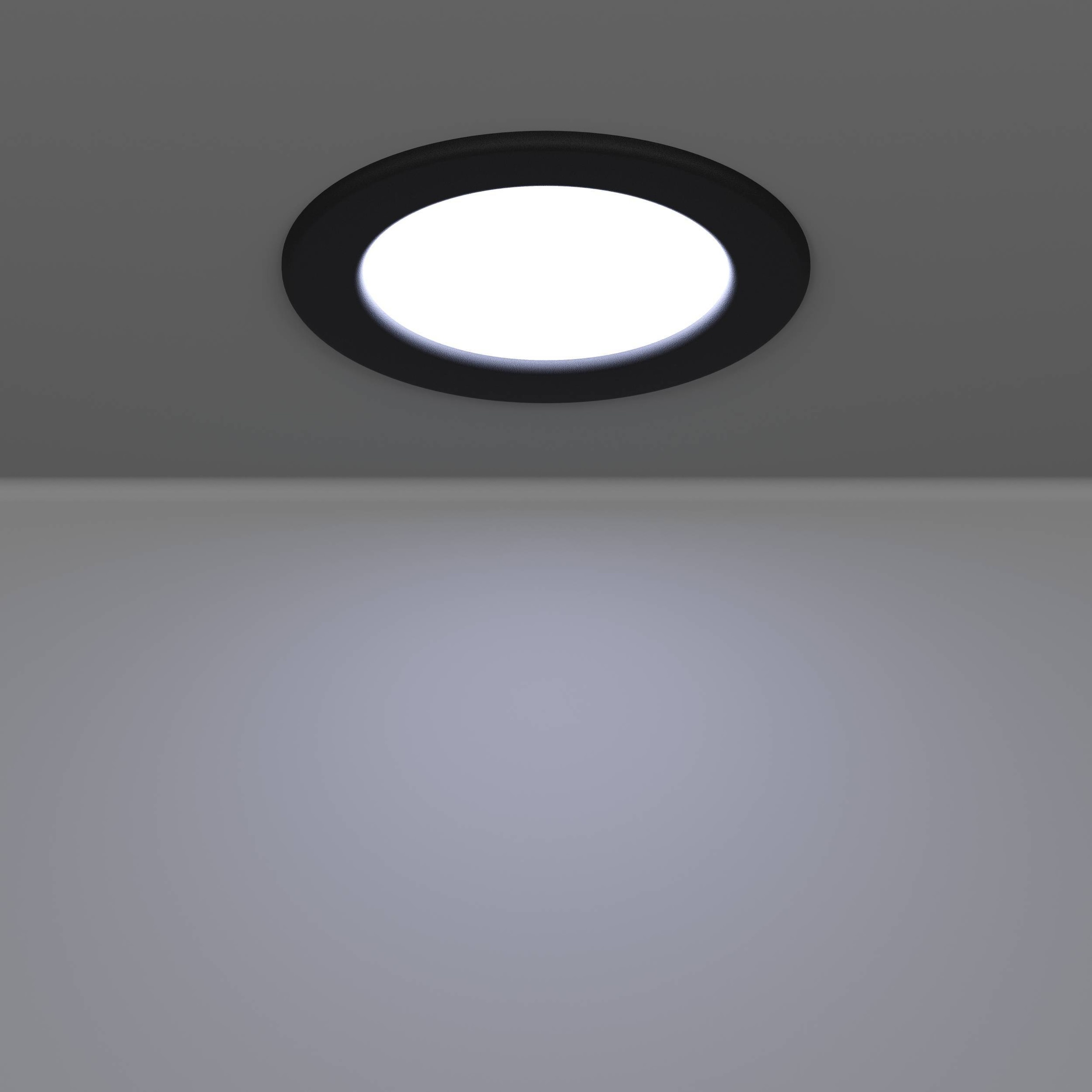 EGLO Einbauleuchte »Fueva 6-Z Deckenlampe, ZigBee, App und Sprachsteuerung, Badlampe, IP44« LED-Modul 1 Stk. Kaltweiß | RGB Einbauleuchte - Ø12 x ET40 cm - schwarz - 5W inkl.