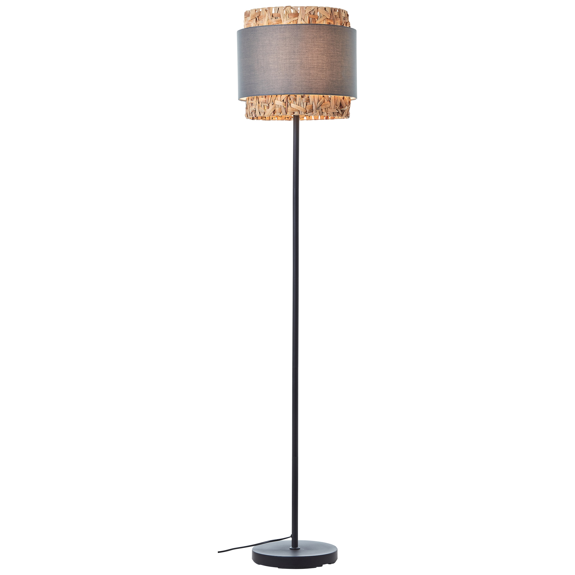 Brilliant Stehlampe »Waterlilly«, 1 flammig-flammig, Ø 35 cm, E27,  Metall/Textil/Wasserhyazinthe, grau/beige online bei OTTO