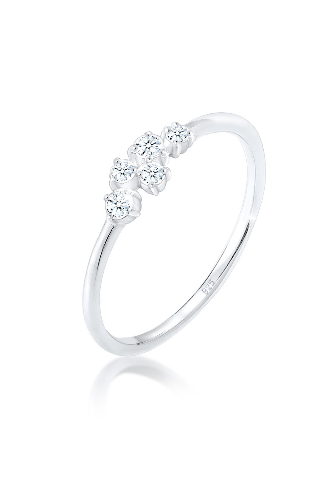 Diamore Diamantring »Verlobung Diamant (0.105 ct) Pavé 925 Silber«