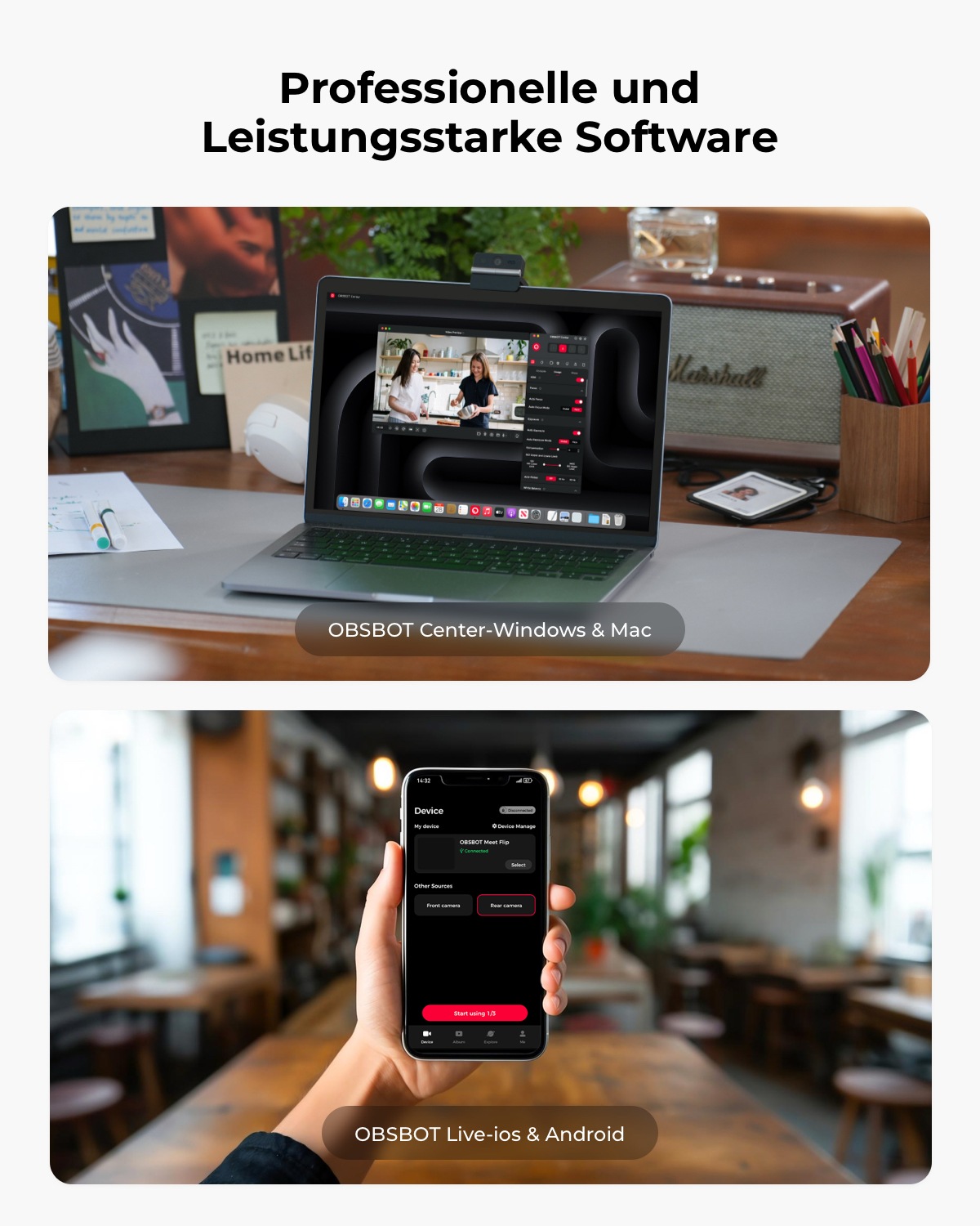OBSBOT Webcam »Meet Flip« 4K Ultra HD