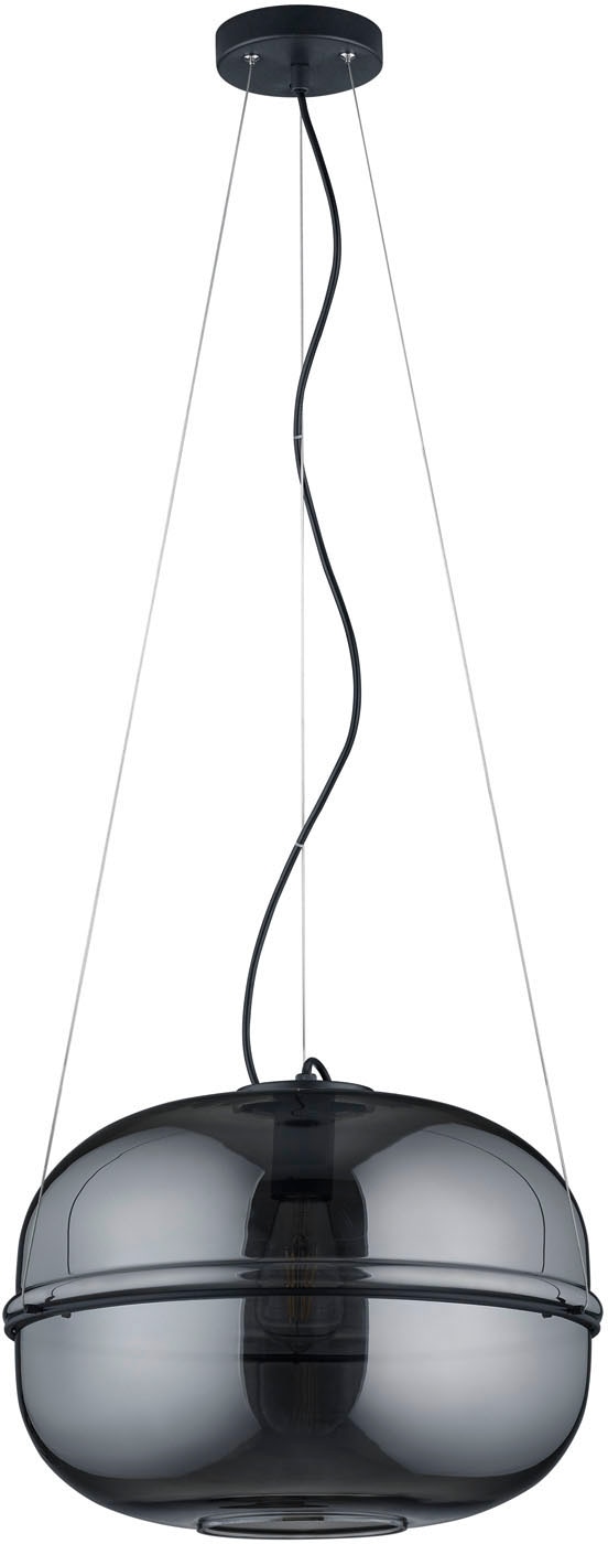 TRIO Leuchten Pendelleuchte »Lorena«, 1 flammig, Leuchtmittel E27 | ohne Leuchtmittel, Hängelampe mit Glasschirm Chrom, höhenverstellbar, exkl 1xE27 (max40W)