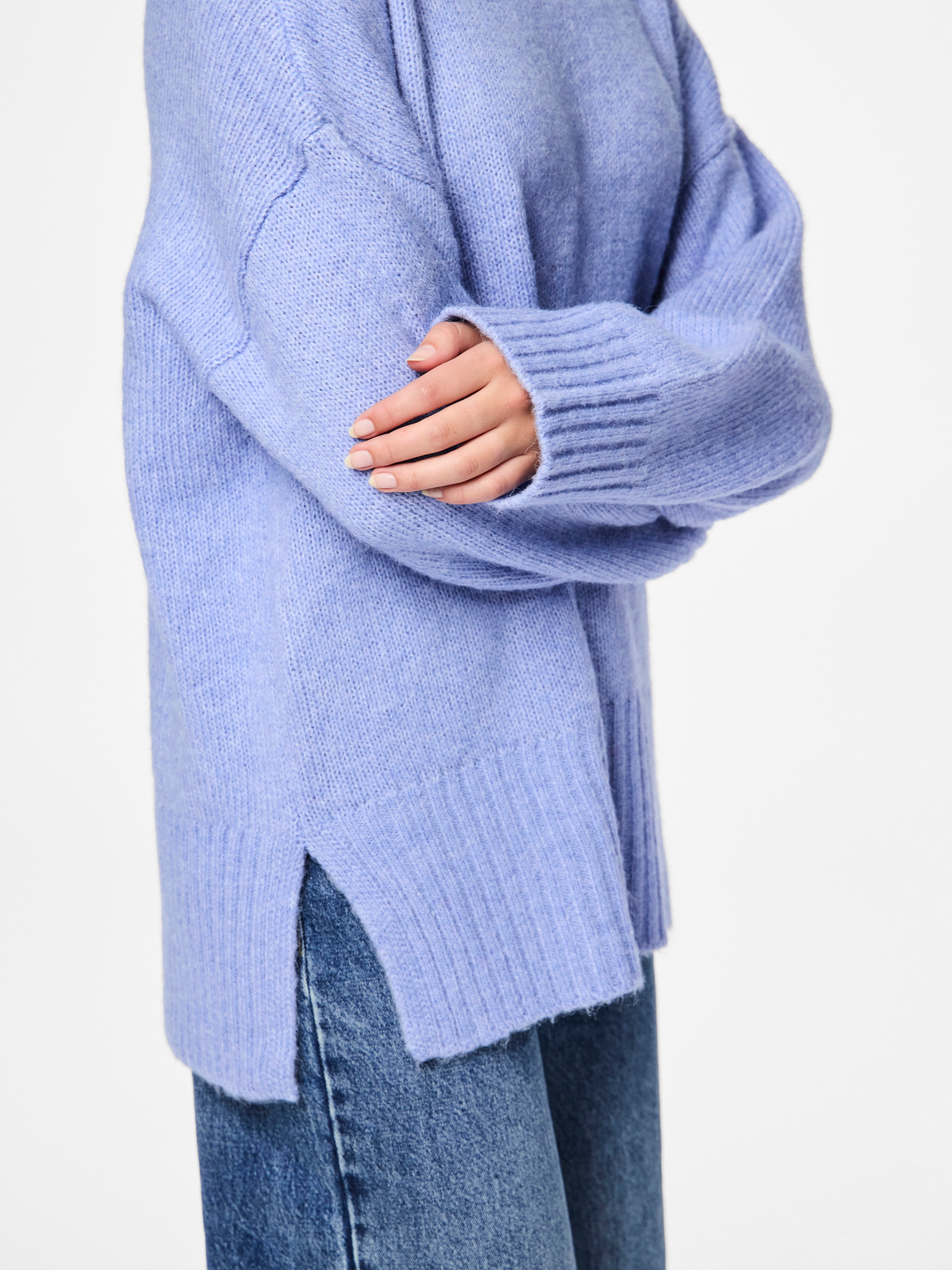 pieces Rundhalspullover »PCNANCY LS LOOSE O-NECK KNIT NOOS BC«, Oversized