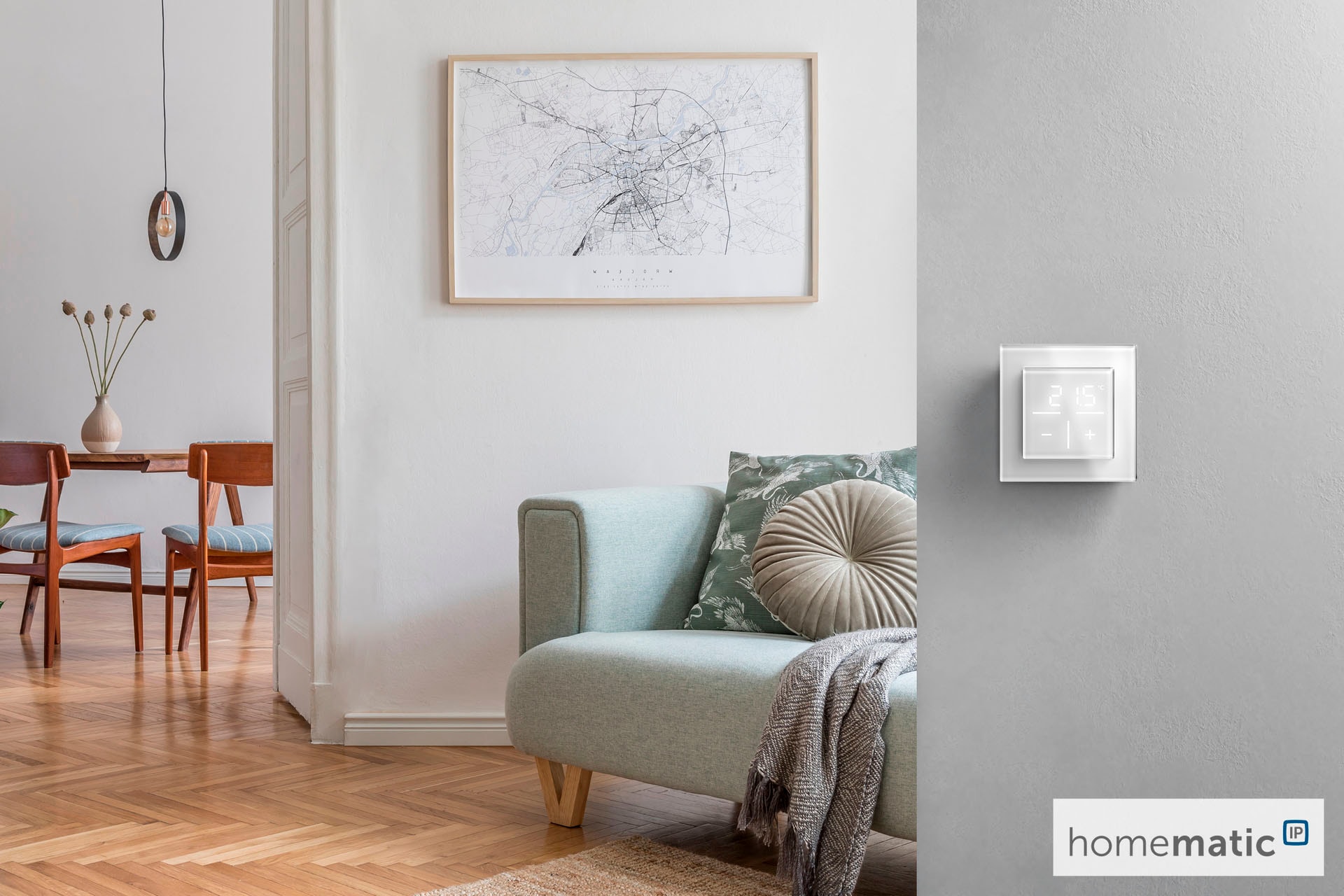 Homematic IP Smart-Home-Zubehör »Glas-Wandthermostat mit CO2-Sensor«
