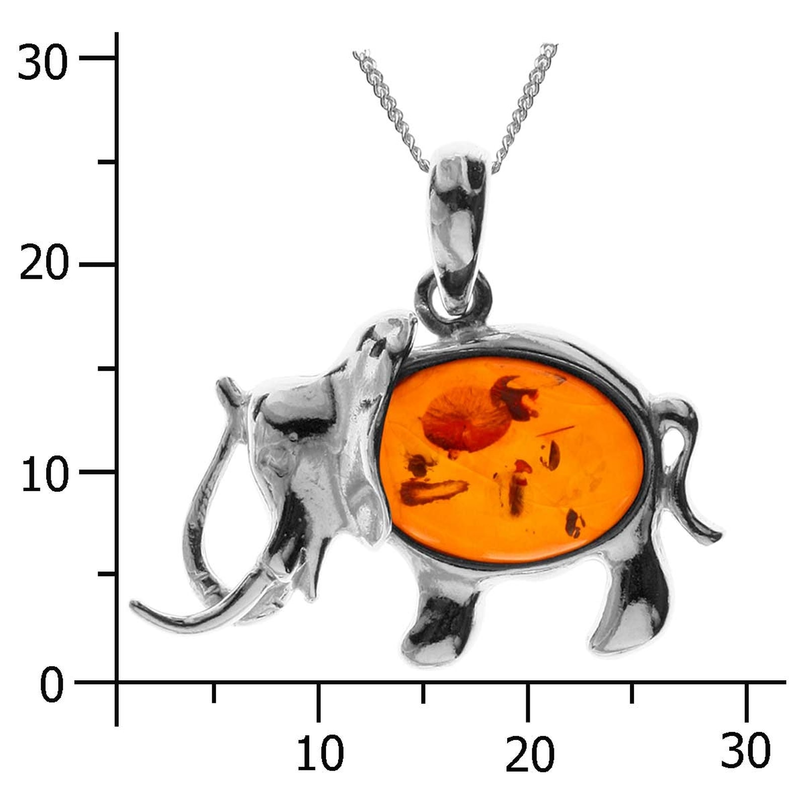 OSTSEE-SCHMUCK Kette mit Anhänger »- Elefant - Silber 925/000 - Bernstein«