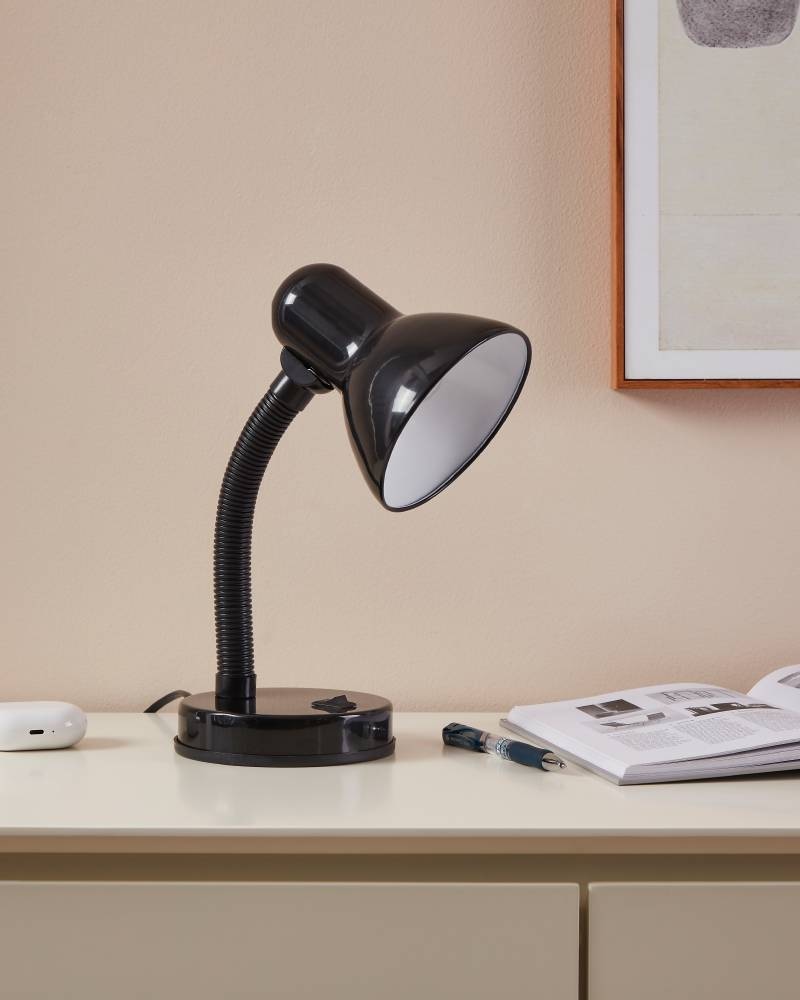 EGLO Tischleuchte »BASIC«, 1 flammig, Leuchtmittel E27 | Leuchtmittel wechselbar-ohne Leuchtmittel, schwarz / Ø12,5 x H30 cm / exkl. 1 x E27 (je max. 40W) / Wippschalter