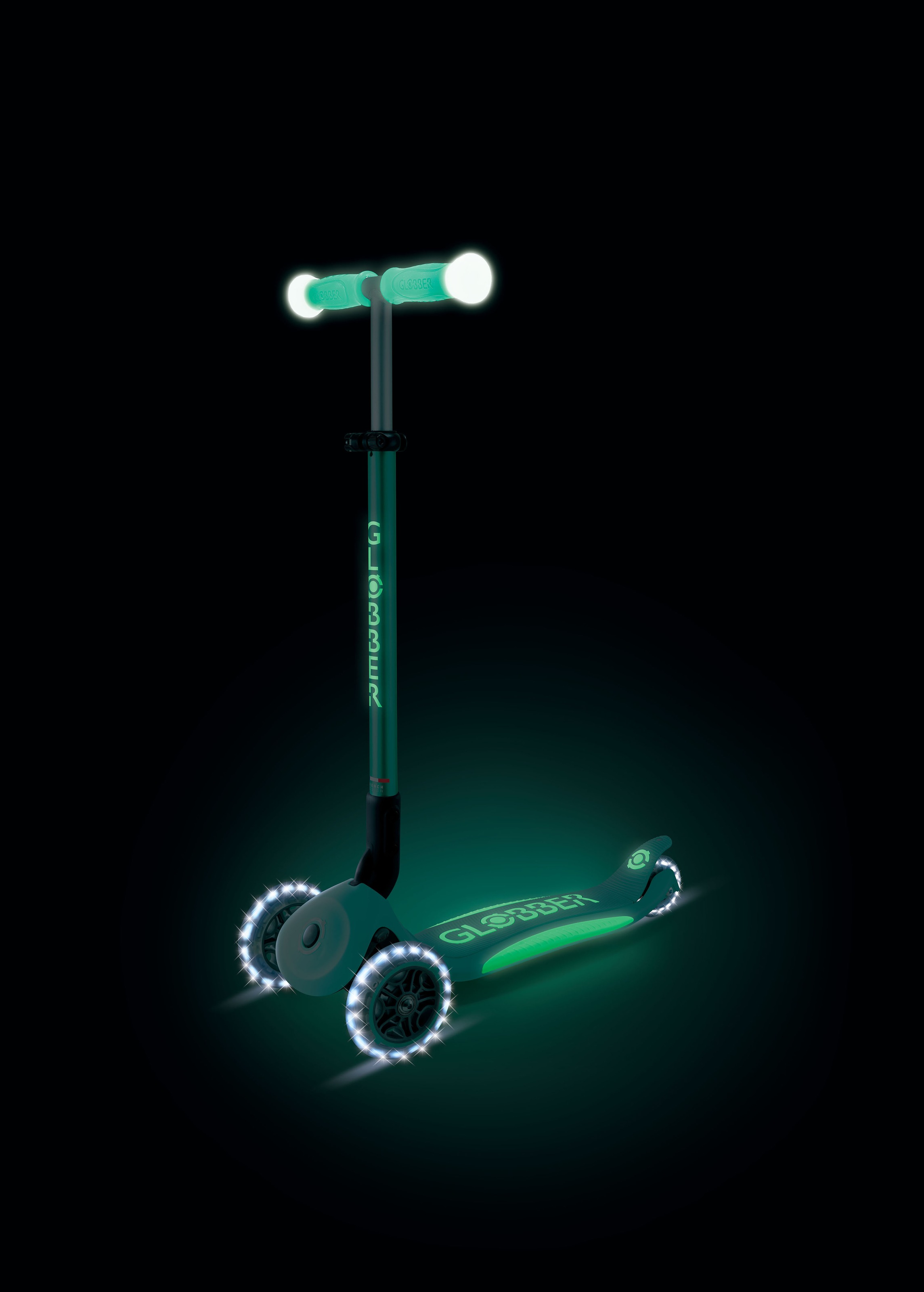 Globber Tretroller »ELITE GLOW LIGHTS, mit Leuchtrollen und Glow-Effekt«