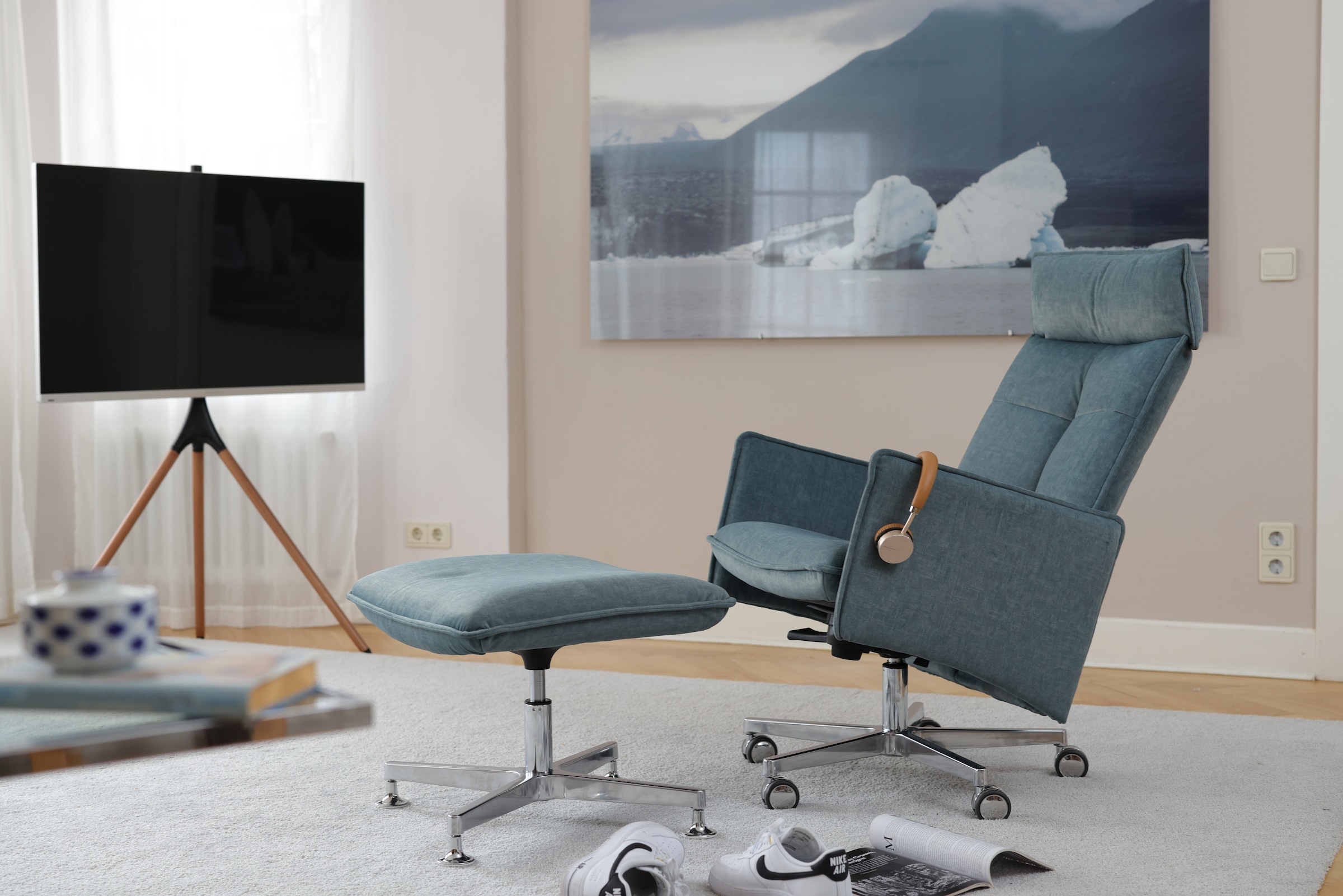 Mayer Sitzmöbel Fußhocker »myCOSYWORXX Hocker 2427« 1 Stk. tlg. besonders bequem gepolstert