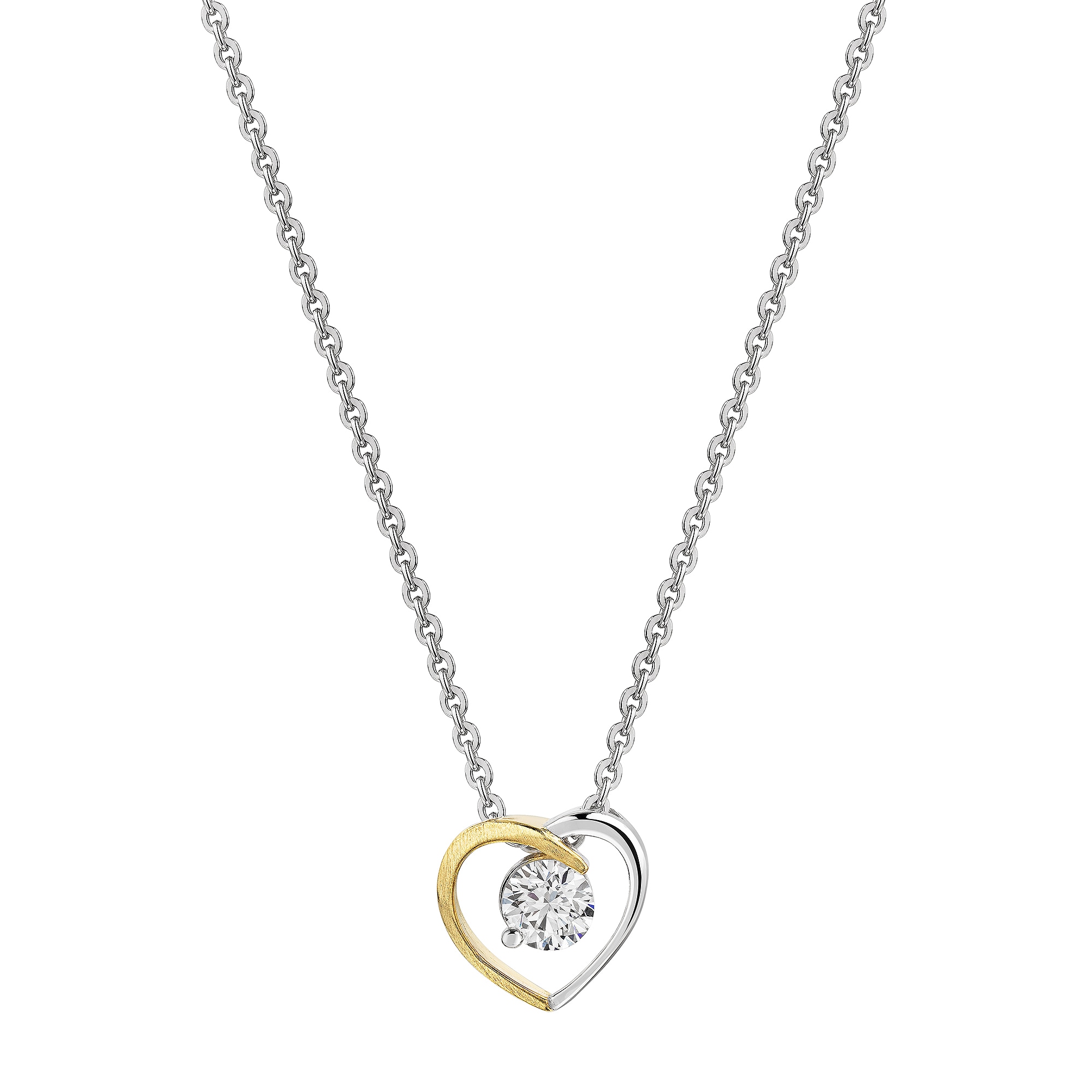 Firetti Kette mit Anhänger »Schmuck Geschenk Silber 925 Halskette Anhänger Herz Solitär Lab Grown« mit Brillant