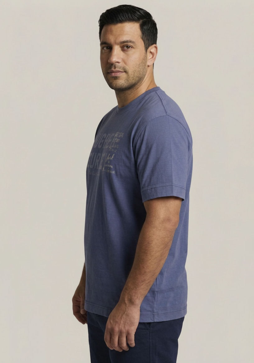 Man's World Plus Rundhalsshirt »auch in Grosse Größen bis Gr. 7XL Ärmel-Fit« Regular Fit, Kurzarm, mit Print, bedruckt, aus Single Jersey
