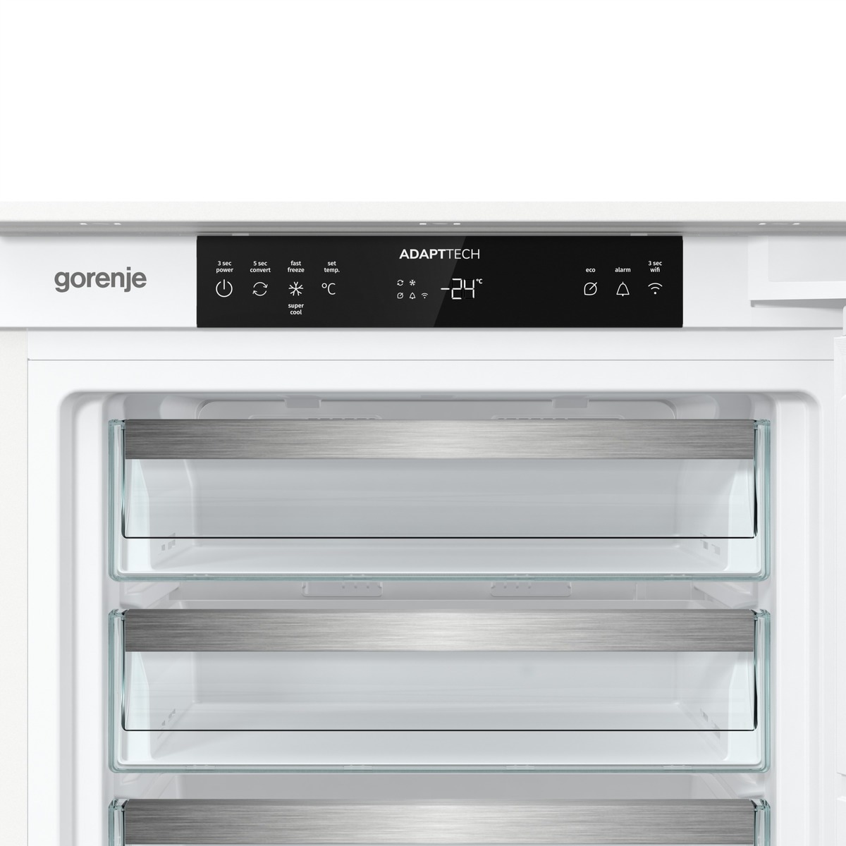 GORENJE Einbaugefrierschrank »FNCI508E61EWF« 87,5 cm hoch 54 cm breit Einbaugefrierschrank, 88cm Nische, Schlepptür, Display, Wifi, NoFrost