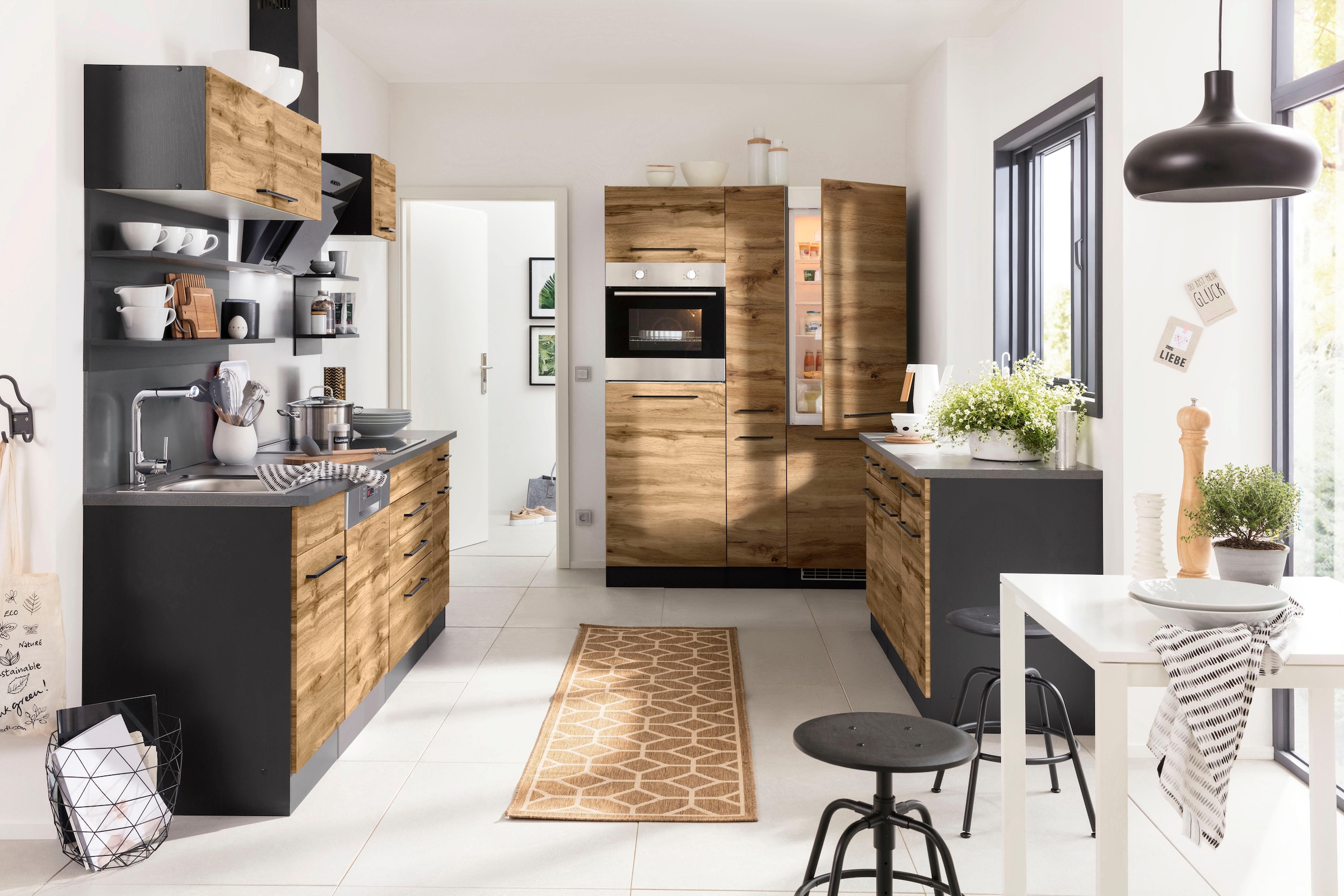 KOCHSTATION Unterschrank »KS-Tulsa«, 150 cm breit, 3 Schubkästen, 3 Türen, auch als Sideboard verwendbar