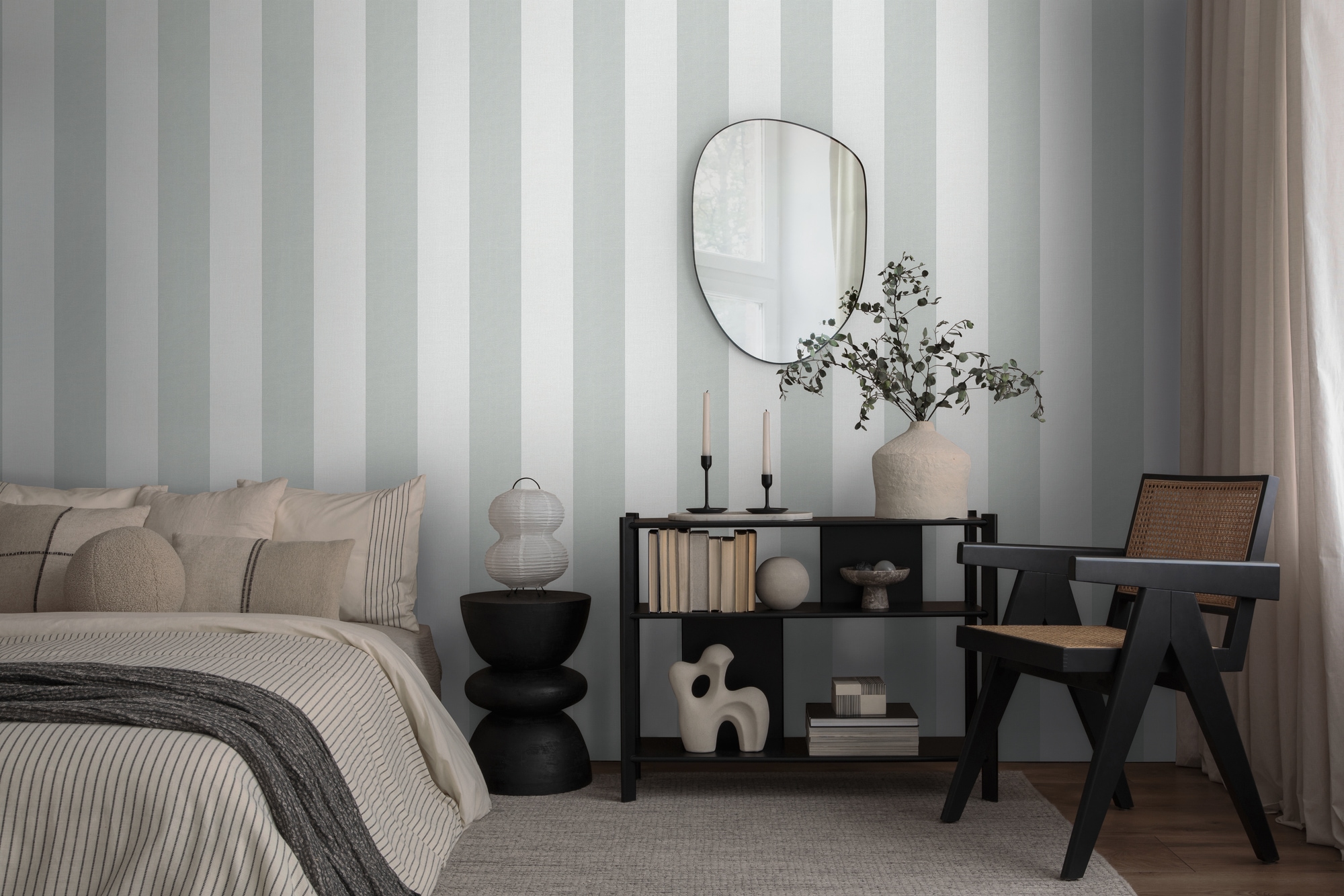 A.S. Création Vliestapete »Pure Elegance Streifen Tapete Mustertapete Landhaus Landhaus« matt strukturiert Vliestapete gestreift für Schlafzimmer Küche Wohnzimmer Streifen Flur