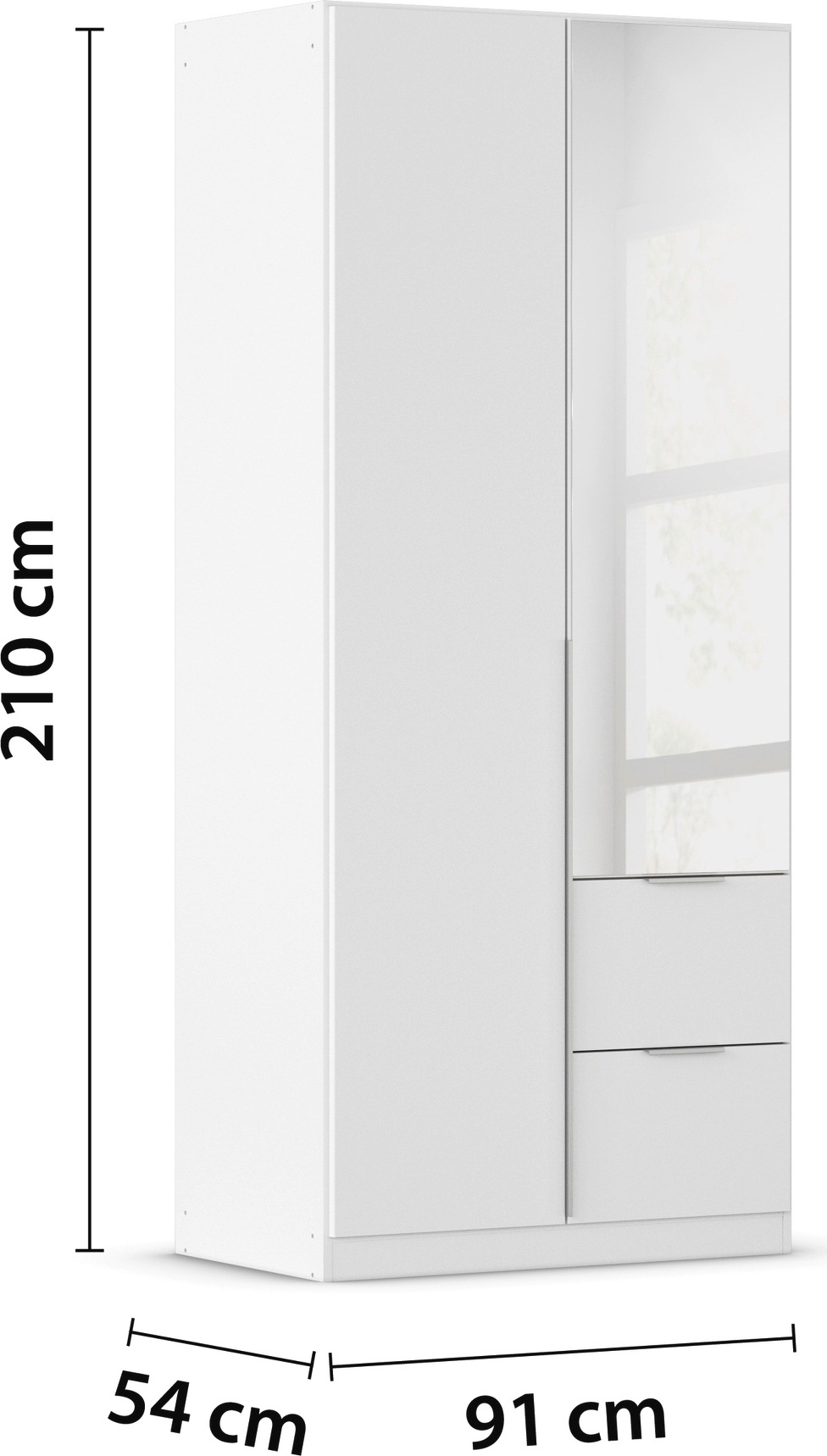 rauch Drehtürenschrank »Kleiderschrank Schrank Garderobe AGORDO mit Dekor- oder Hochglanzfront« in zwei Griff-Farben, Breiten 91-360 cm,  mit Außenschubkästen, in 7 Breiten und 2 Höhen MADE IN GERMANY