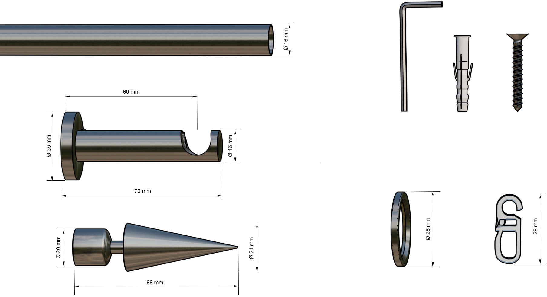 indeko Gardinenstange »Paarl« 1 läufig-läufig Wunschmaßlänge