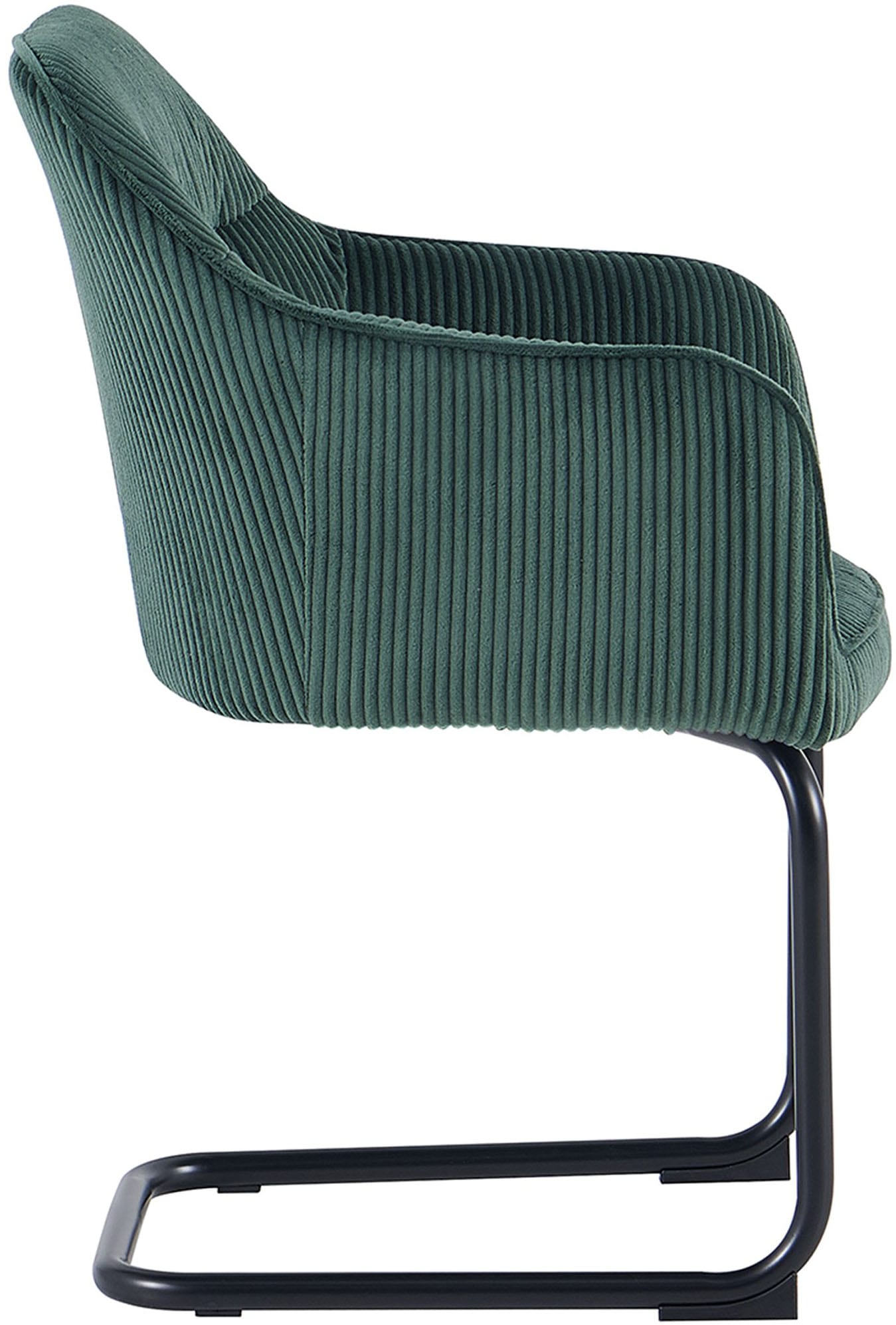 byLIVING Freischwinger »ELBA« (Set) 2 Stk.Grob-Cord, 110 kg, 180° drehbar Rückholfunktion, Schwingstuhlgestell