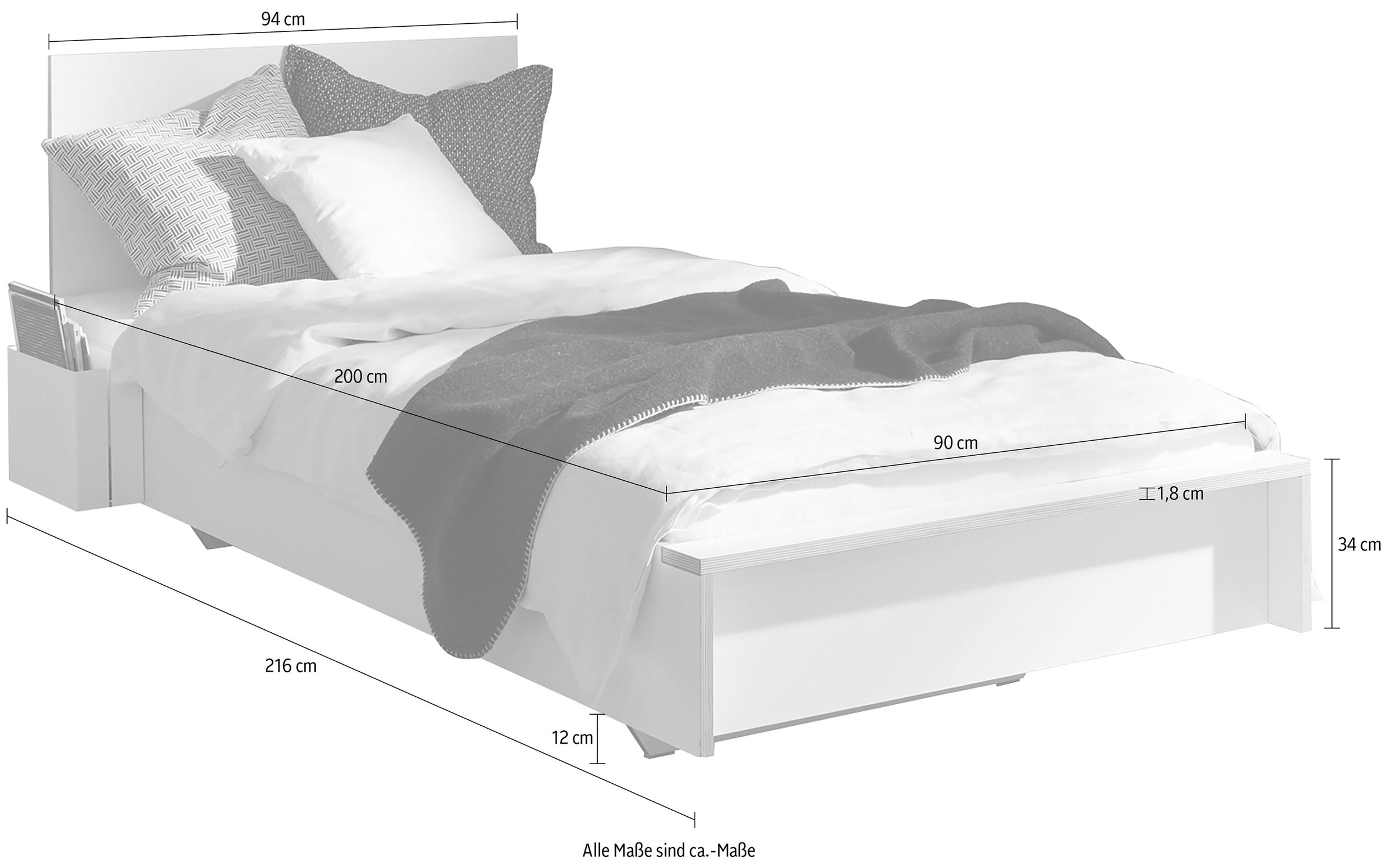 Müller SMALL LIVING Einzelbett »FLAI«, ohne Kopfteil, klassische Höhe 34 cm