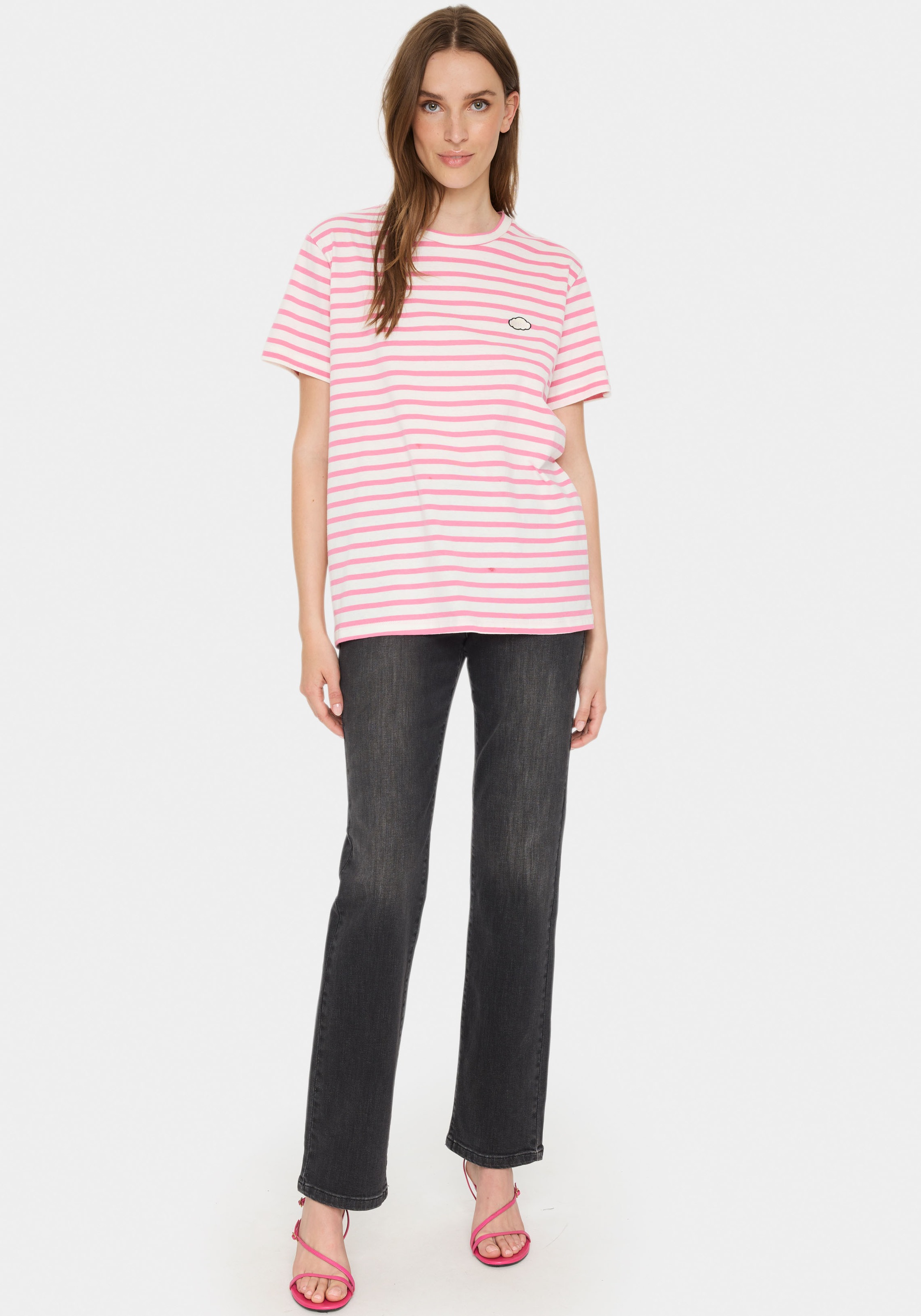 Saint Tropez T-Shirt »GanikaSZ T-Shirt«, mit kleiner Stickerei