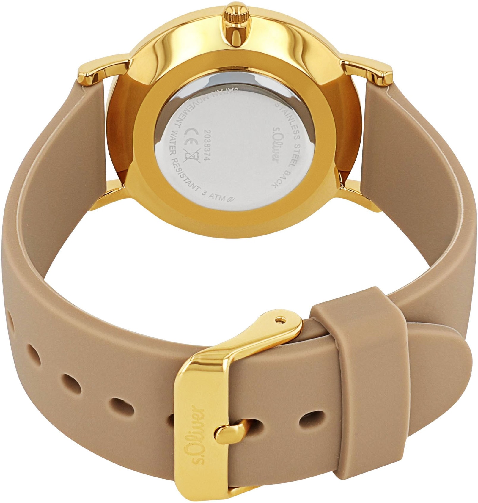 s.Oliver Quarzuhr, Armbanduhr, Damenuhr, analog, Silikonarmband
