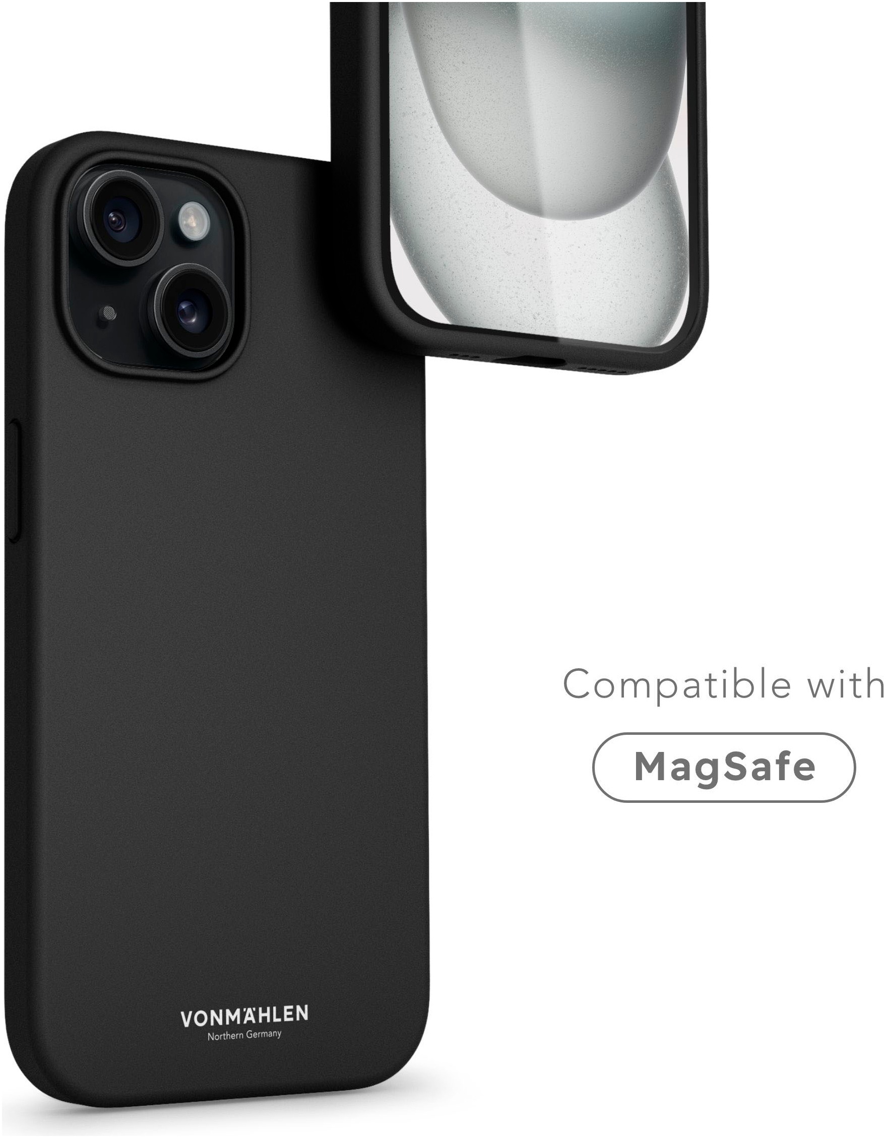 VONMÄHLEN Smartphone-Hülle »iPhone 15 Plus, Eco Silicone Case - Black«