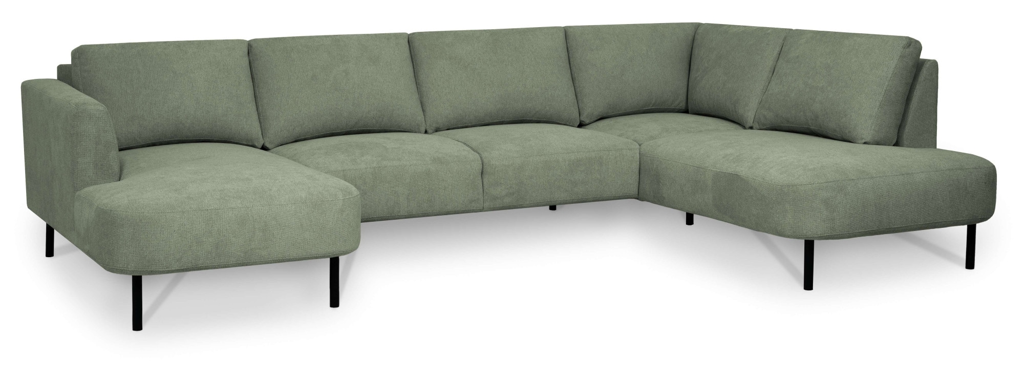 OTTO home Wohnlandschaft »Cesola« in weichem Chenille-Stoff, Breite 327 cm, mit schwarzen Metallfüßen