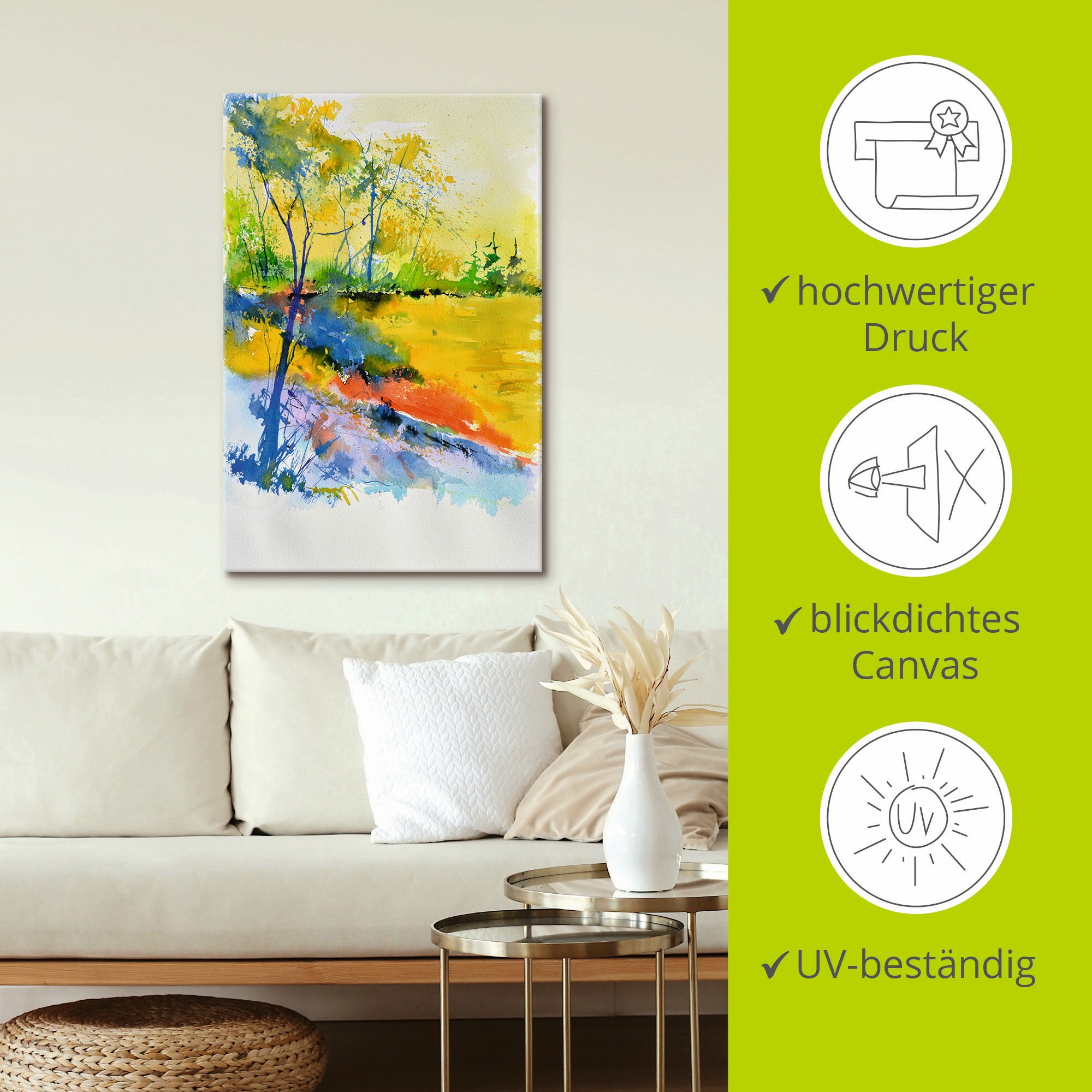 Artland Wandbild »Landschaft im Sonnenlicht« Wald 1 Stk. tlg. als Alubild, Outdoorbild, Leinwandbild, Poster, Wandaufkleber