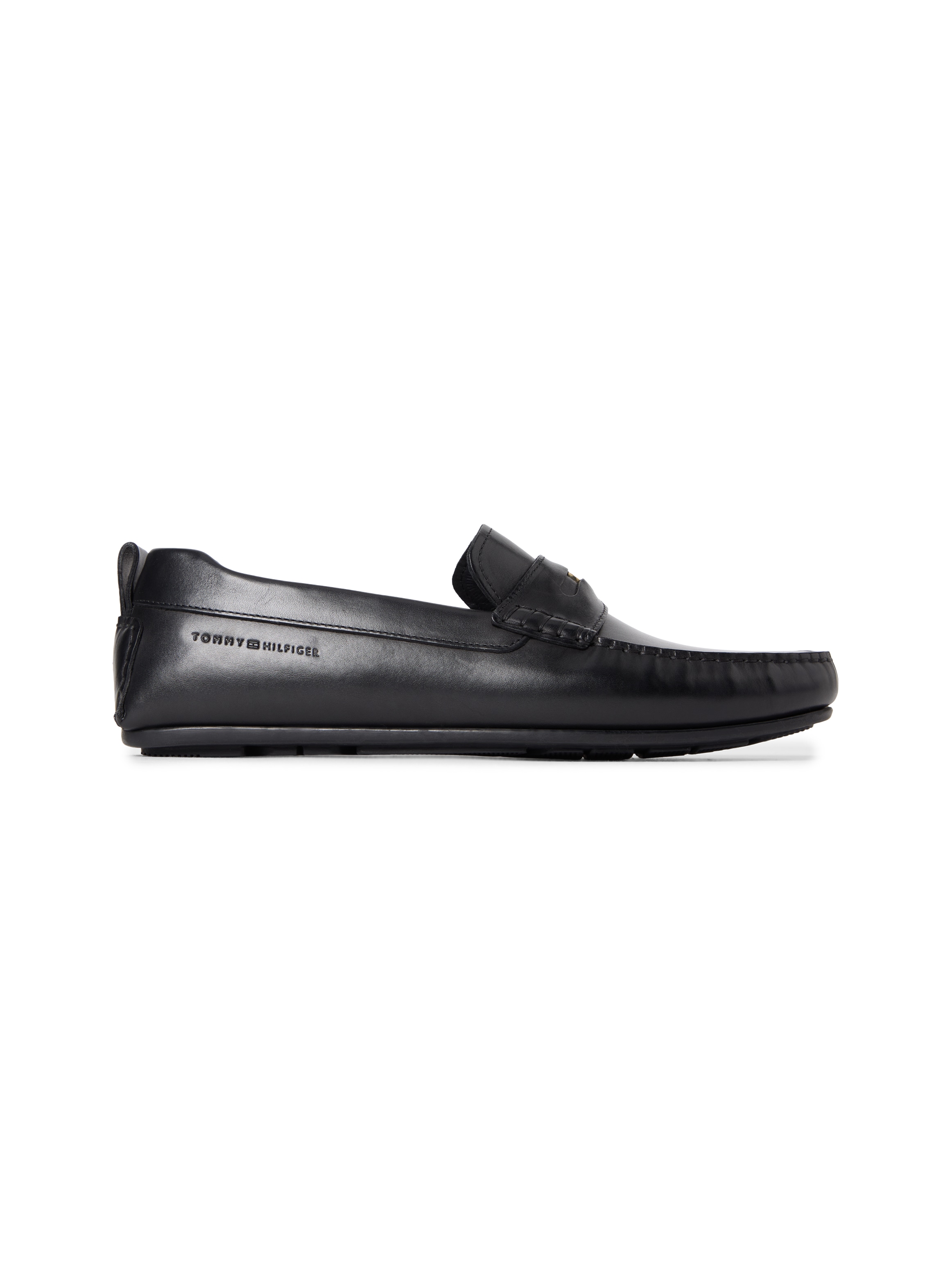 Tommy Hilfiger Slipper »HILFIGER COIN LTH DRIVER«  Flats, Schlupfschuh, Loafer mit Zierriegel und Penny
