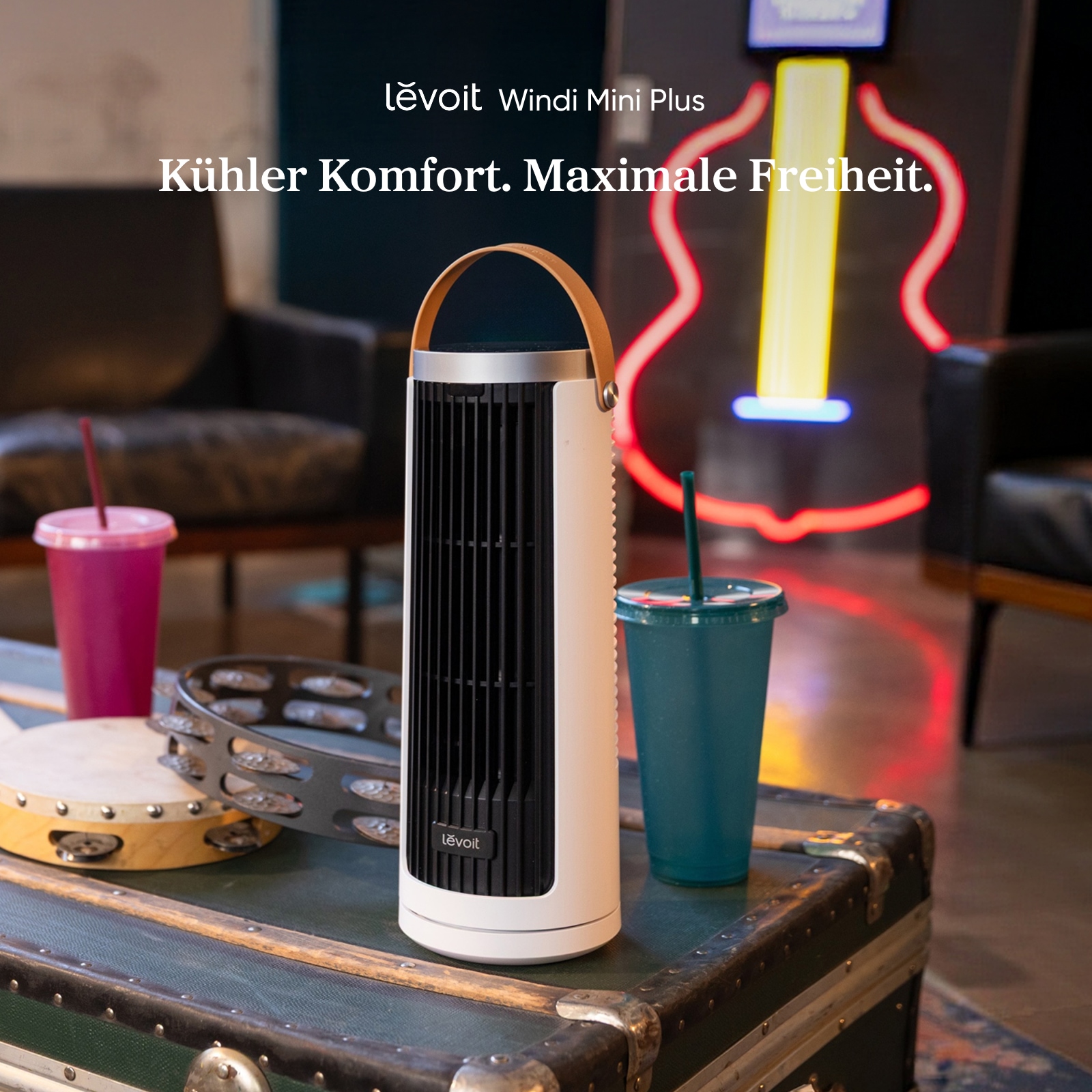 Levoit Turmventilator »LTF-F132B-WEUR, mit Timerfunktion« 10 cm Durchmesser sehr leise, kabellos nutzbar