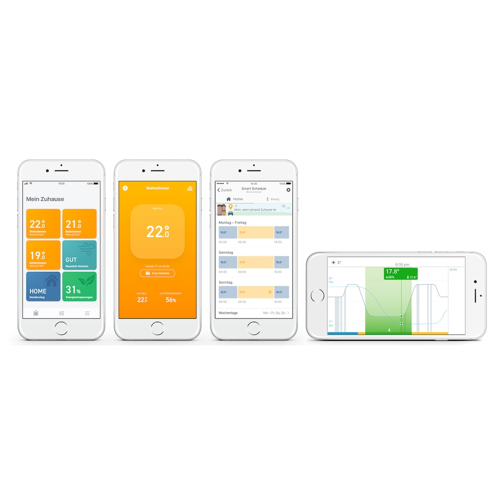 Tado Heizkörperthermostat »Starter Kit - Smartes Thermostat V3+ (Verkabelt) für Heizthermen + FBH«