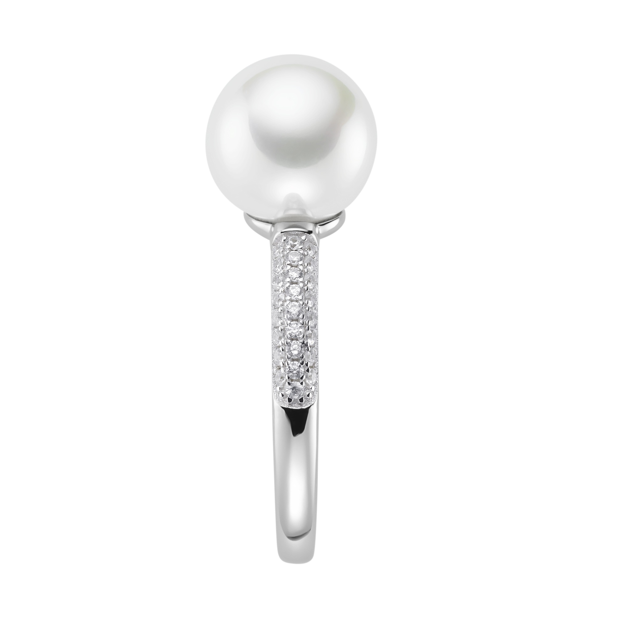 GIORGIO MARTELLO MILANO Perlenring »Ring mit Muschelkern-Perle und Zirkonia, Silber 925«