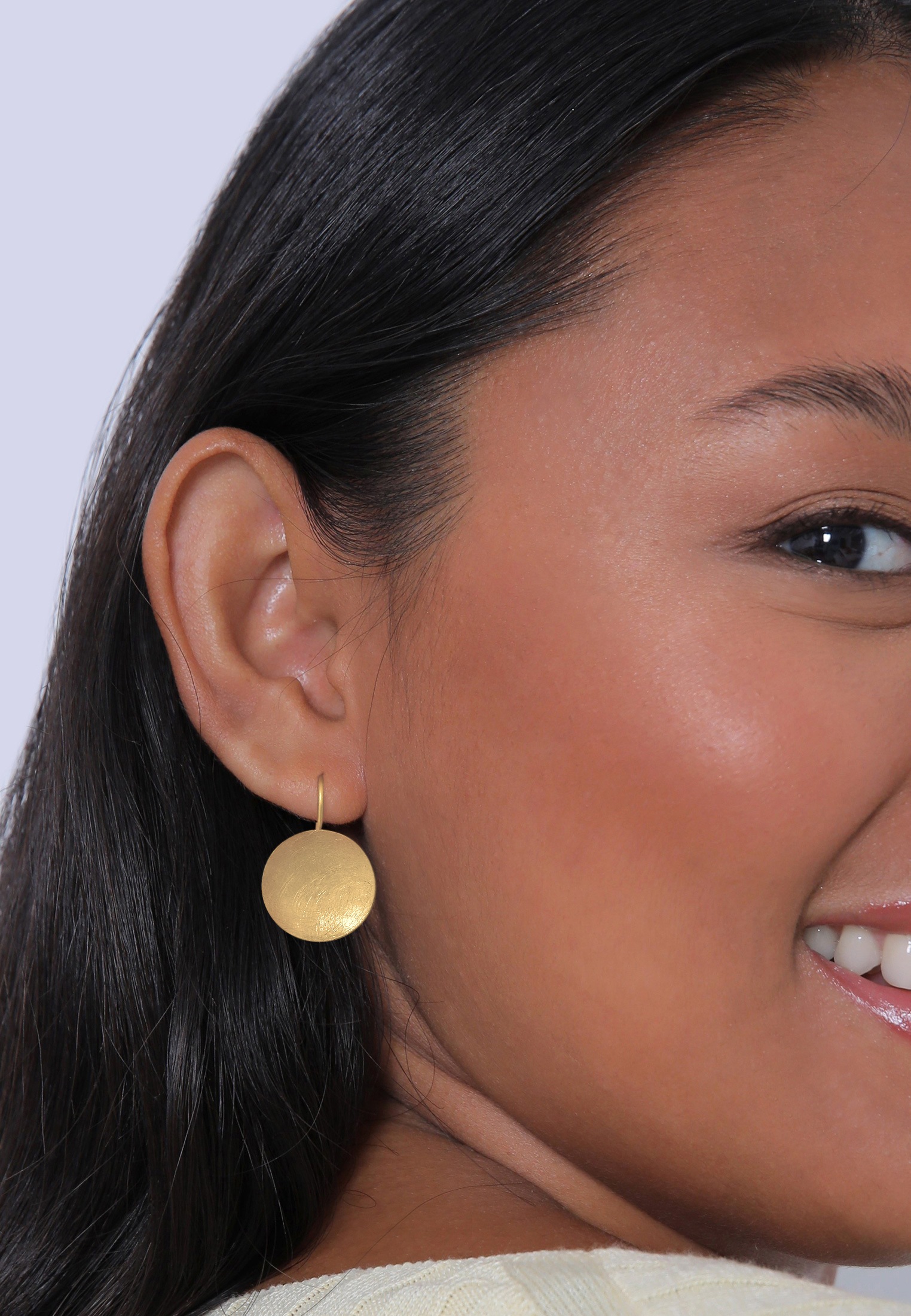 Nenalina Paar Ohrhänger »Ohrringe Basic Geo Kreis Brushed Trend 925 Silber«