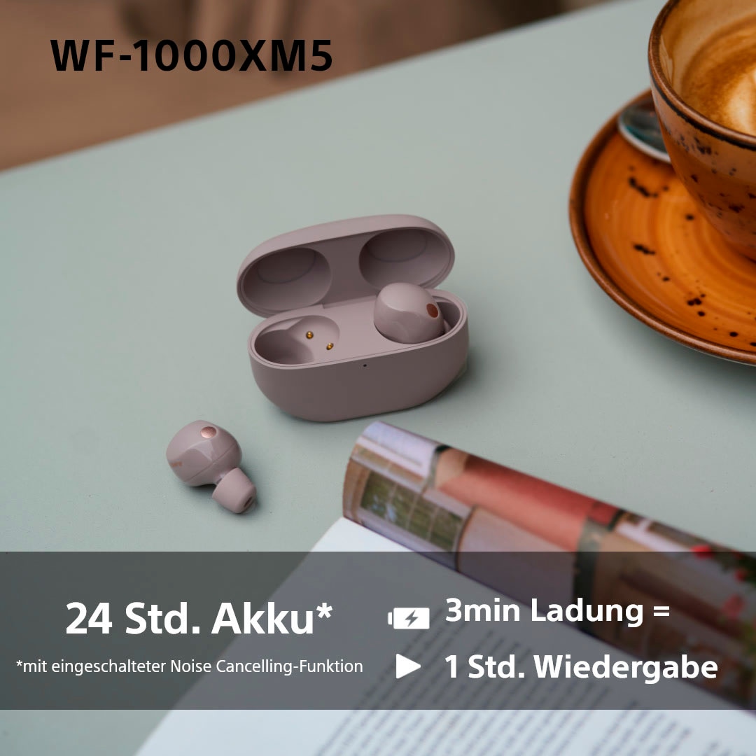 Sony wireless In-Ear-Kopfhörer »WF-1000XM5«, Bluetooth-A2DP Bluetooth-AVRCP Bluetooth-HFP-HSP, Noise-Cancelling-True Wireless-integrierte Steuerung für Anrufe und Musik