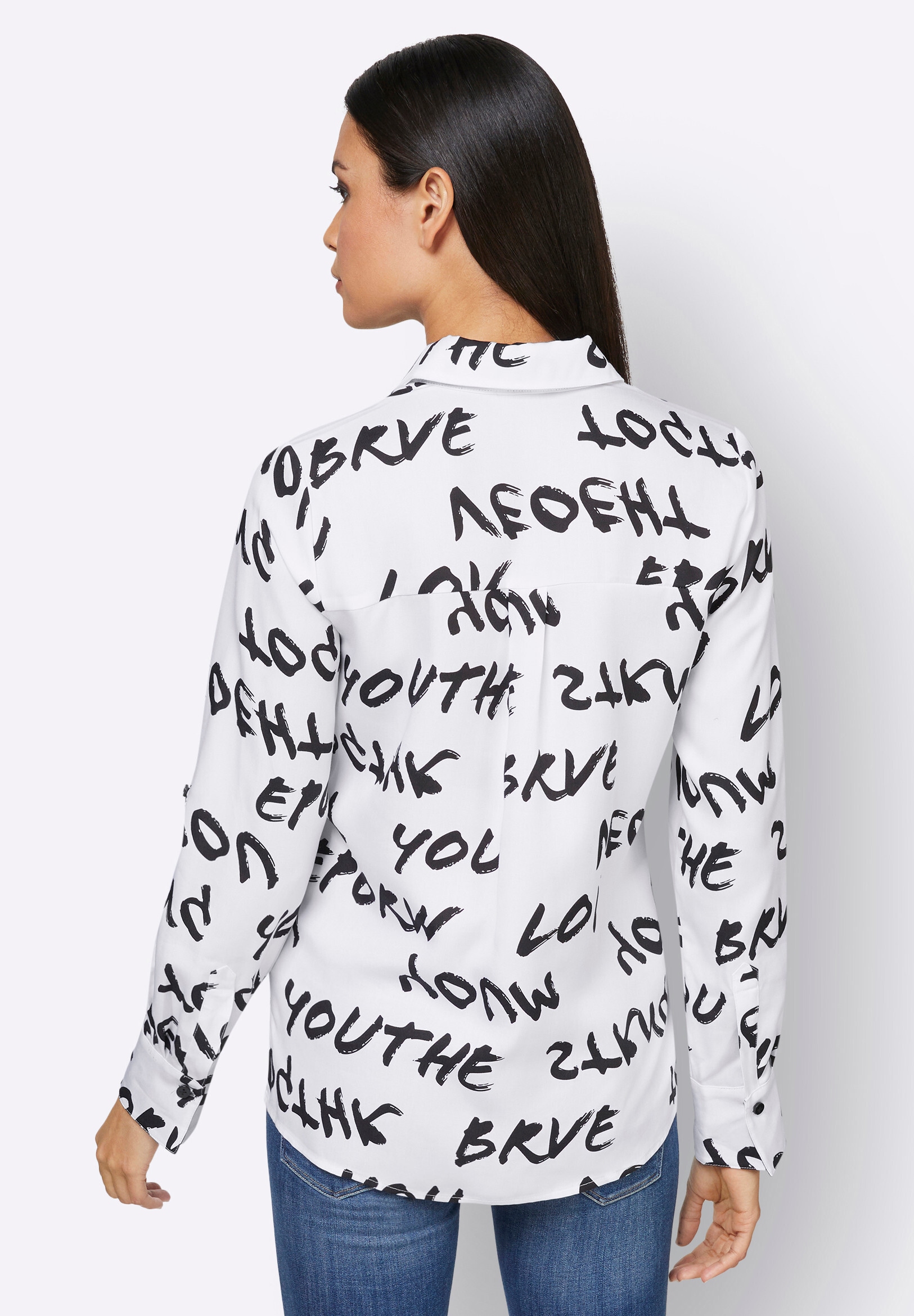 creation L Klassische Bluse »Bluse Hemdbluse mit 3/4-Ärmeln, reines Lyocell«