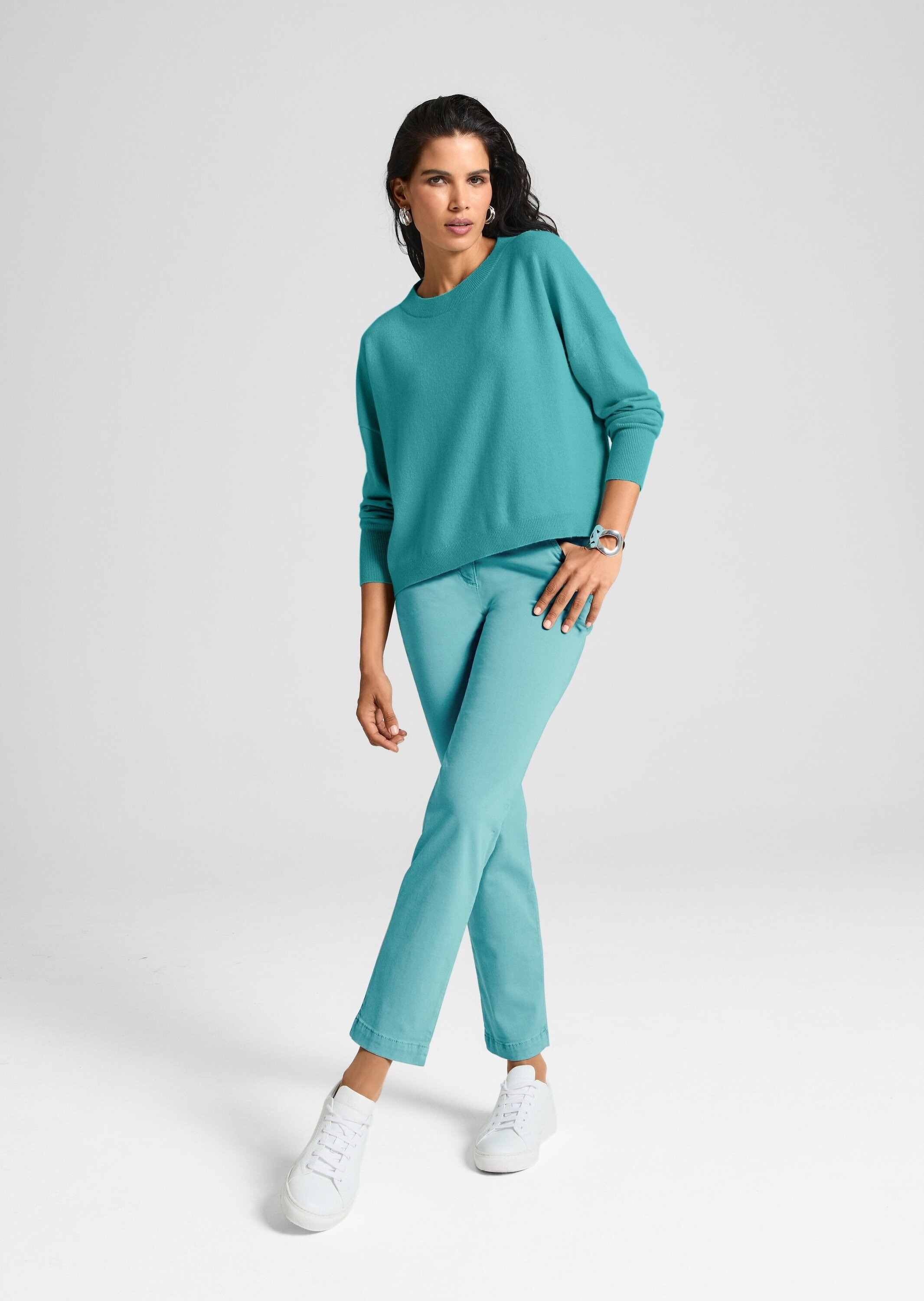 MADELEINE Longpullover »Strickpullover Kaschmir Pullover mit Rundhalsausschnitt« Oversized Look