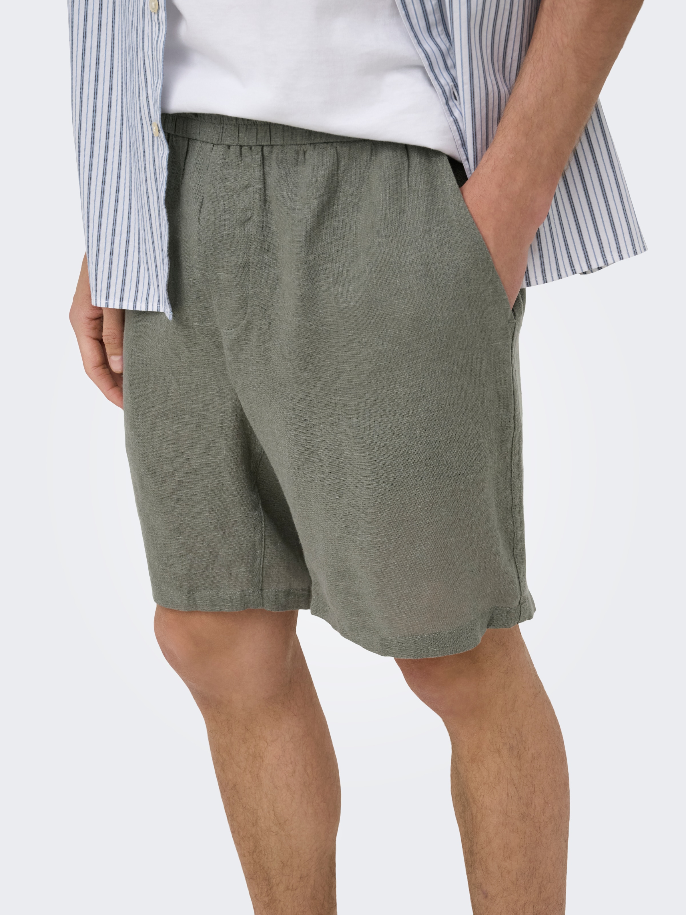 ONLY & SONS Shorts »ONSLAURENCE LINEN BLEND SHORTS NOOS«  Viskosemischung, regular fit