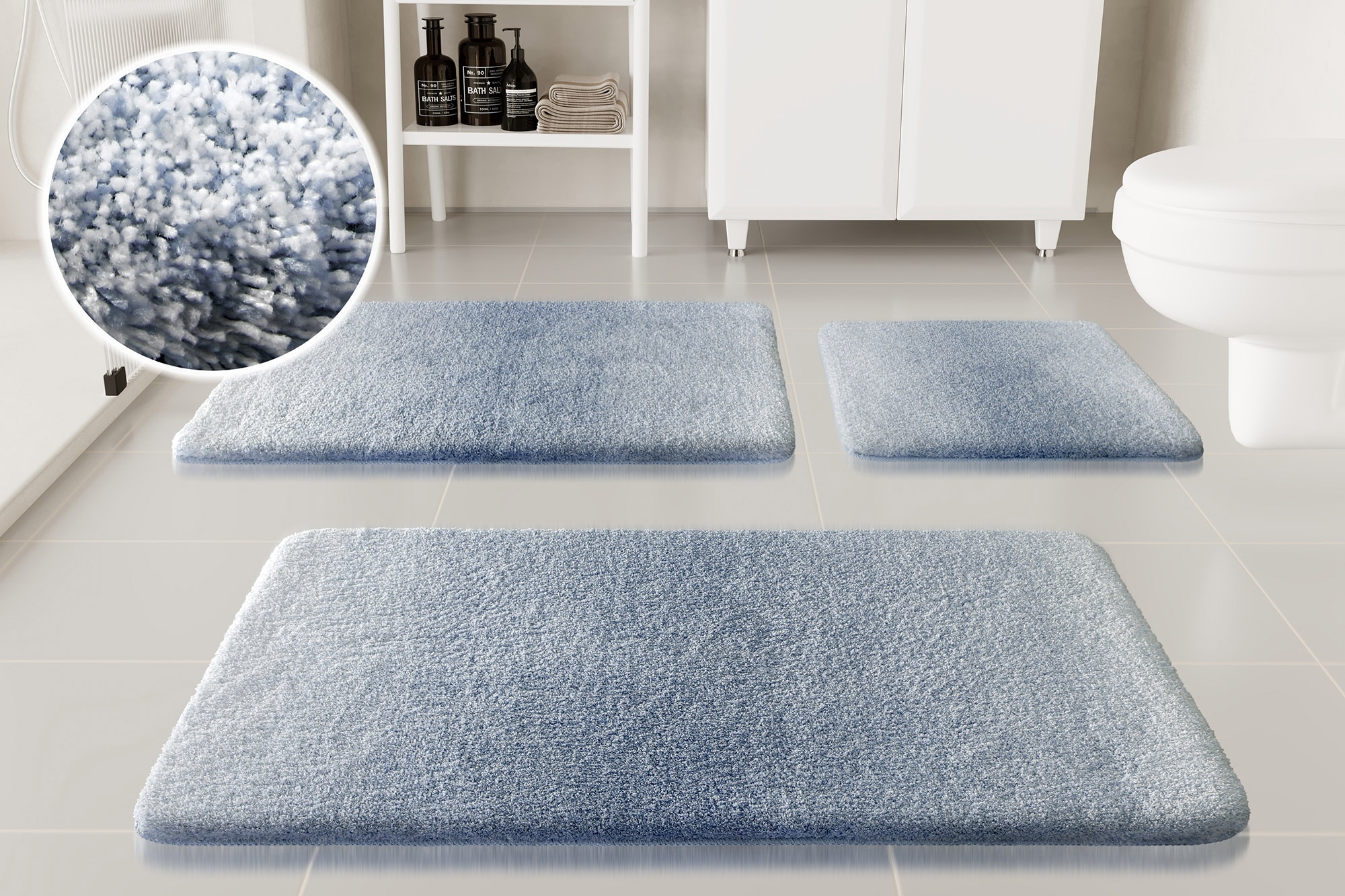 OTTO home Badematte »Utta« Höhe 25 mm rutschhemmend beschichtet schnell trocknend Badteppich, getuftet, mit modernem Farbverlauf, flauschig, hochflor