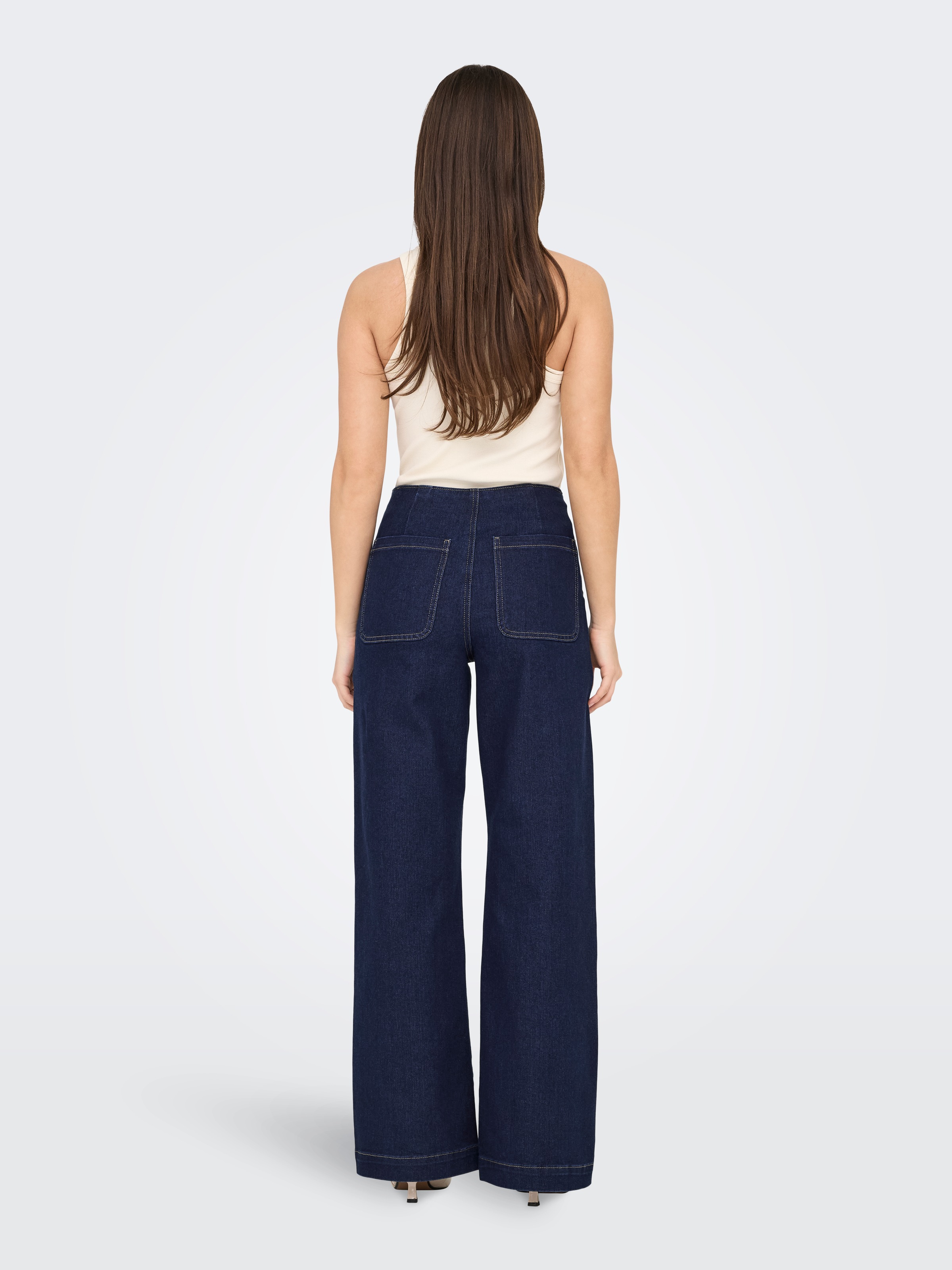 ONLY High-waist-Jeans »ONLMADELINE BUTTON HW WIDE DNM GUA«
