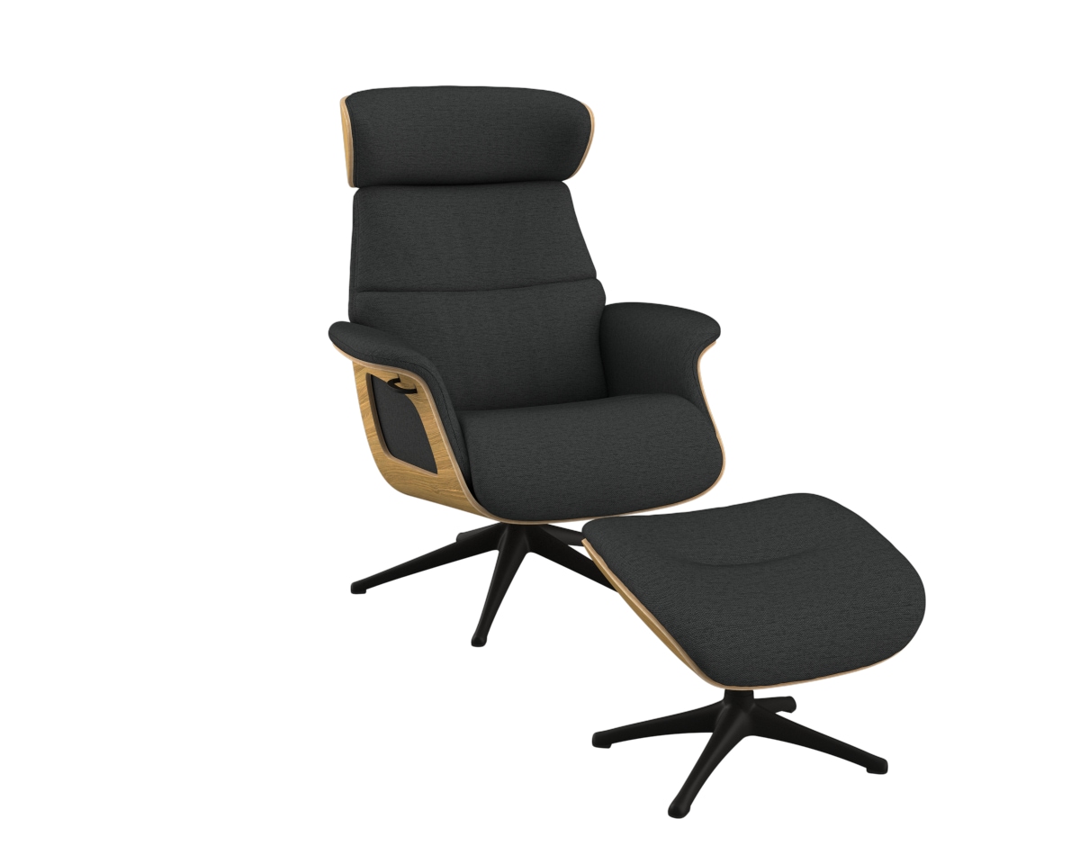 FLEXLUX Relaxsessel »Clement Rücken u. Kopfverstellung, ergonomisch, Airchannels,«, Relaxsessel Clement Fernsehsessel, Metall Gestell, 360° Grad, drehbar